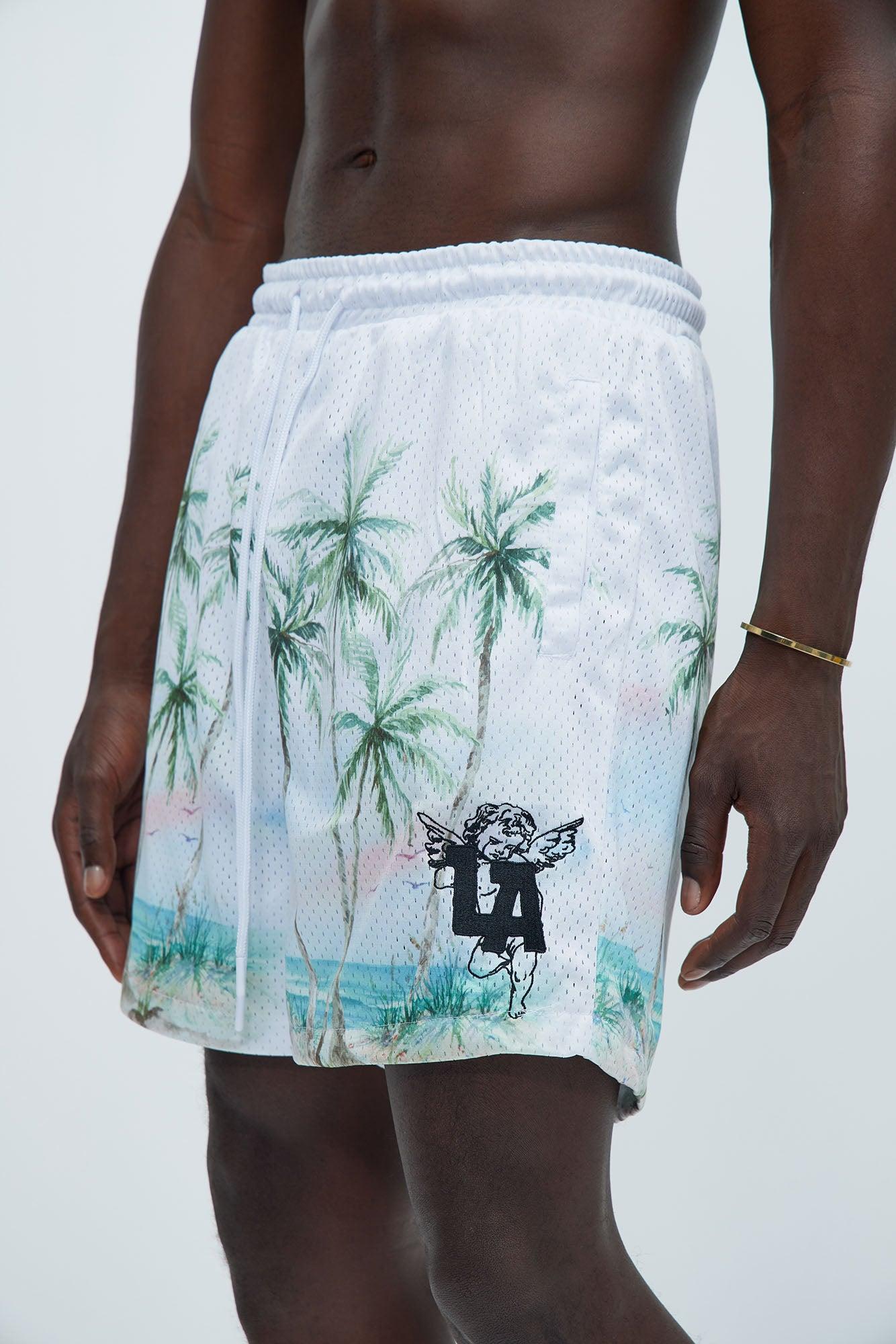 Lost Angeles Paradise Mesh Shorts - Off White Product Image
