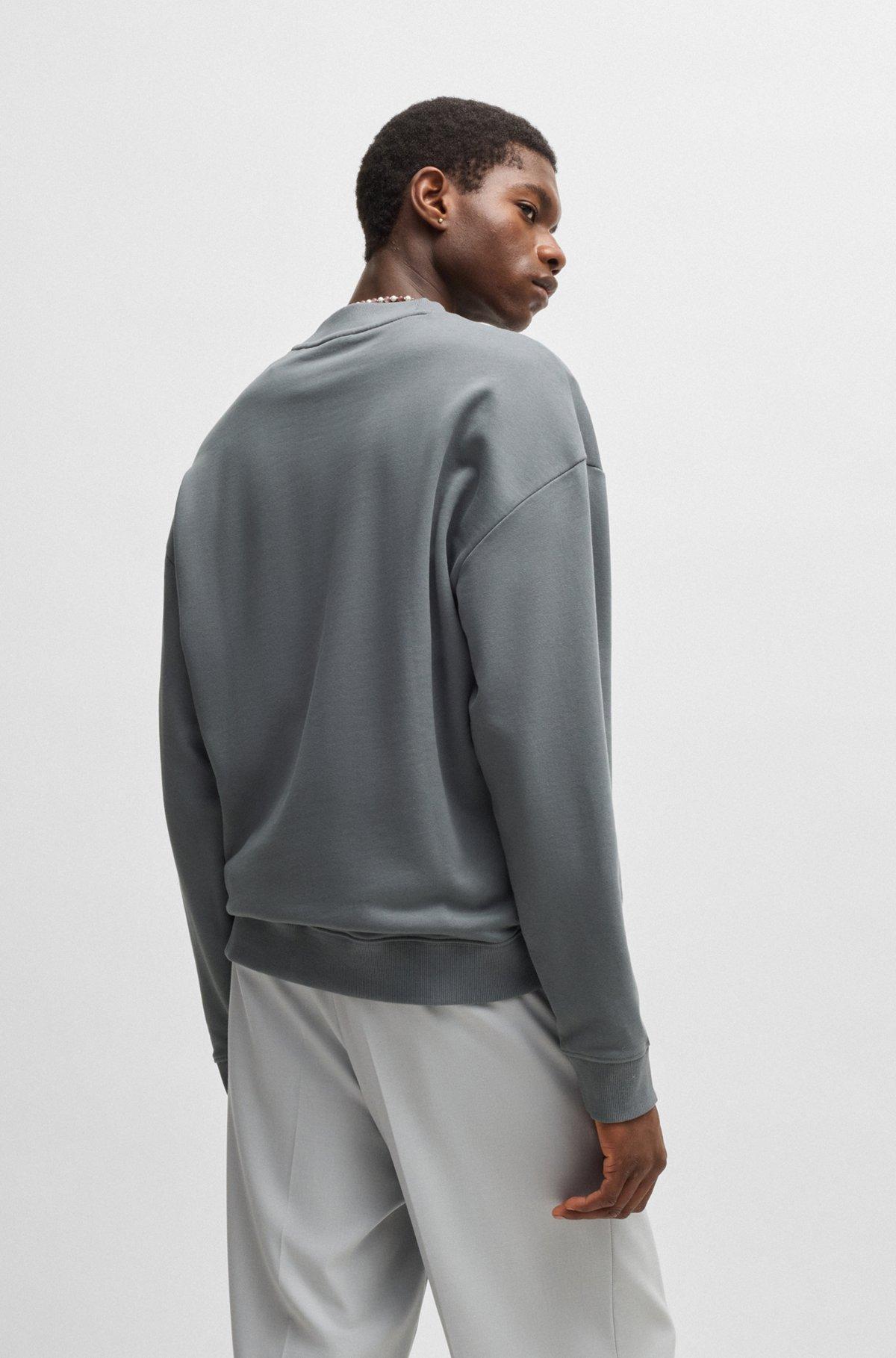 Relaxed-fit sweatshirt in cotton terry with sleeve logo Product Image