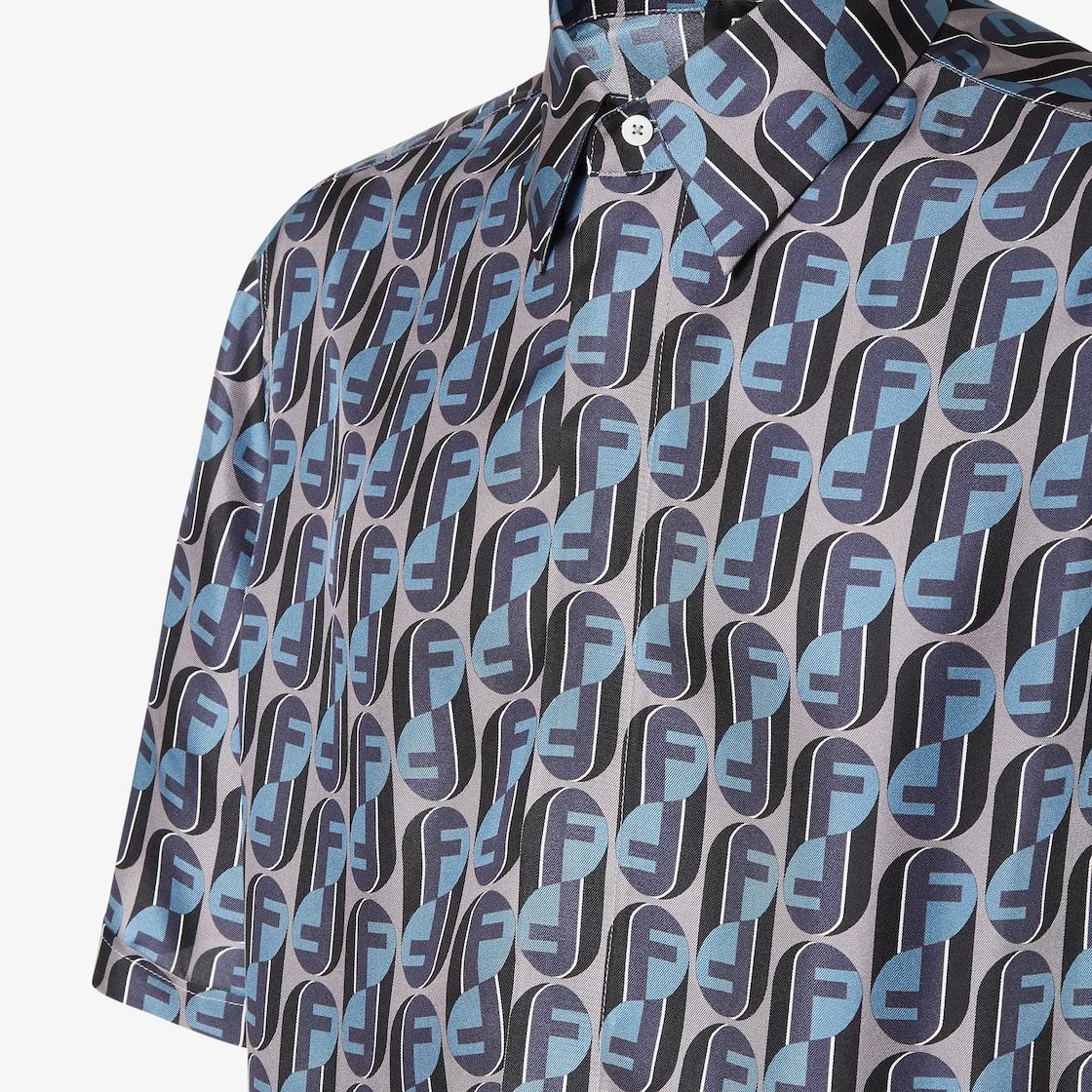 Shirt Blue printed silk shirt Product Image