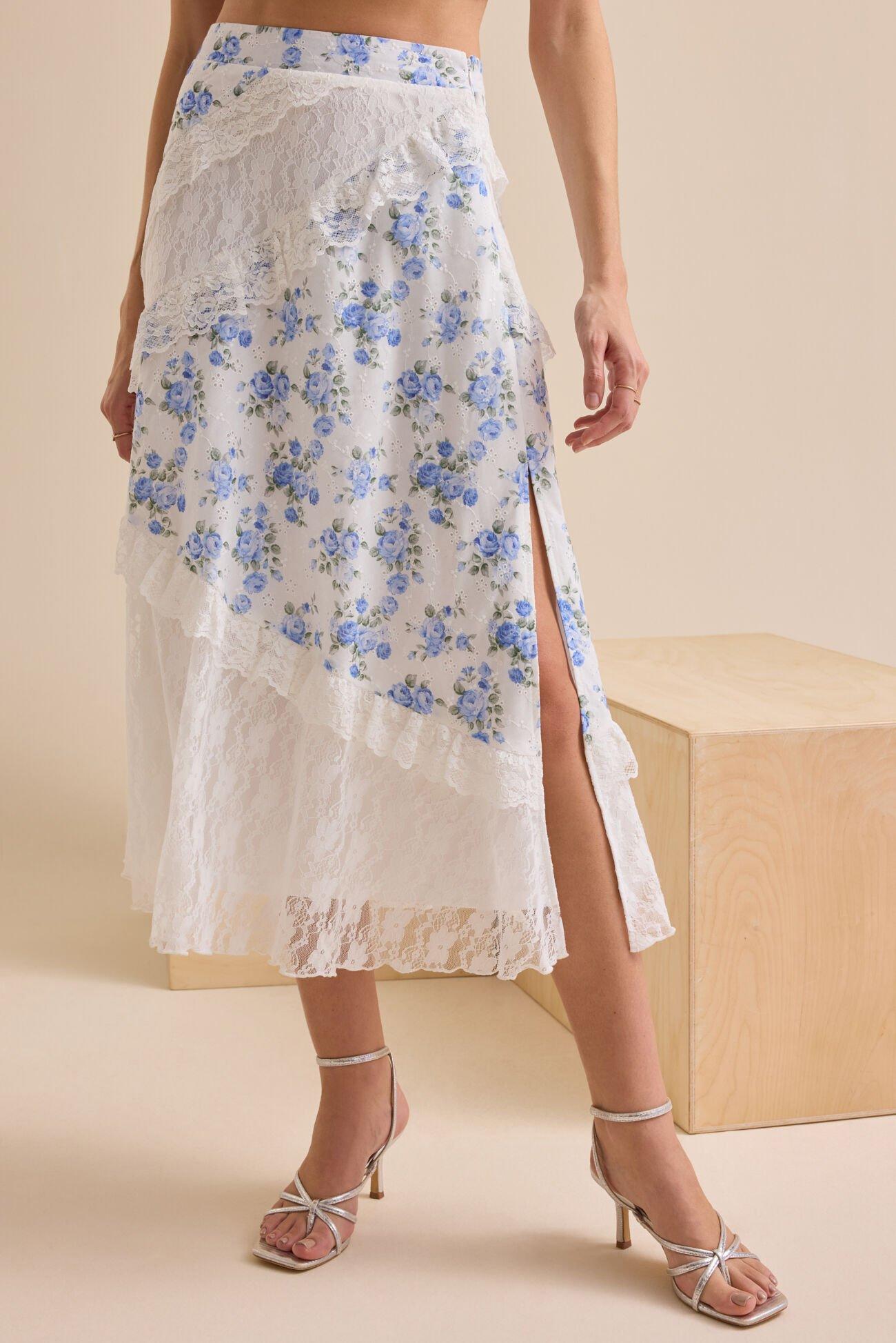 Kaicy Lace Midi Skirt Product Image