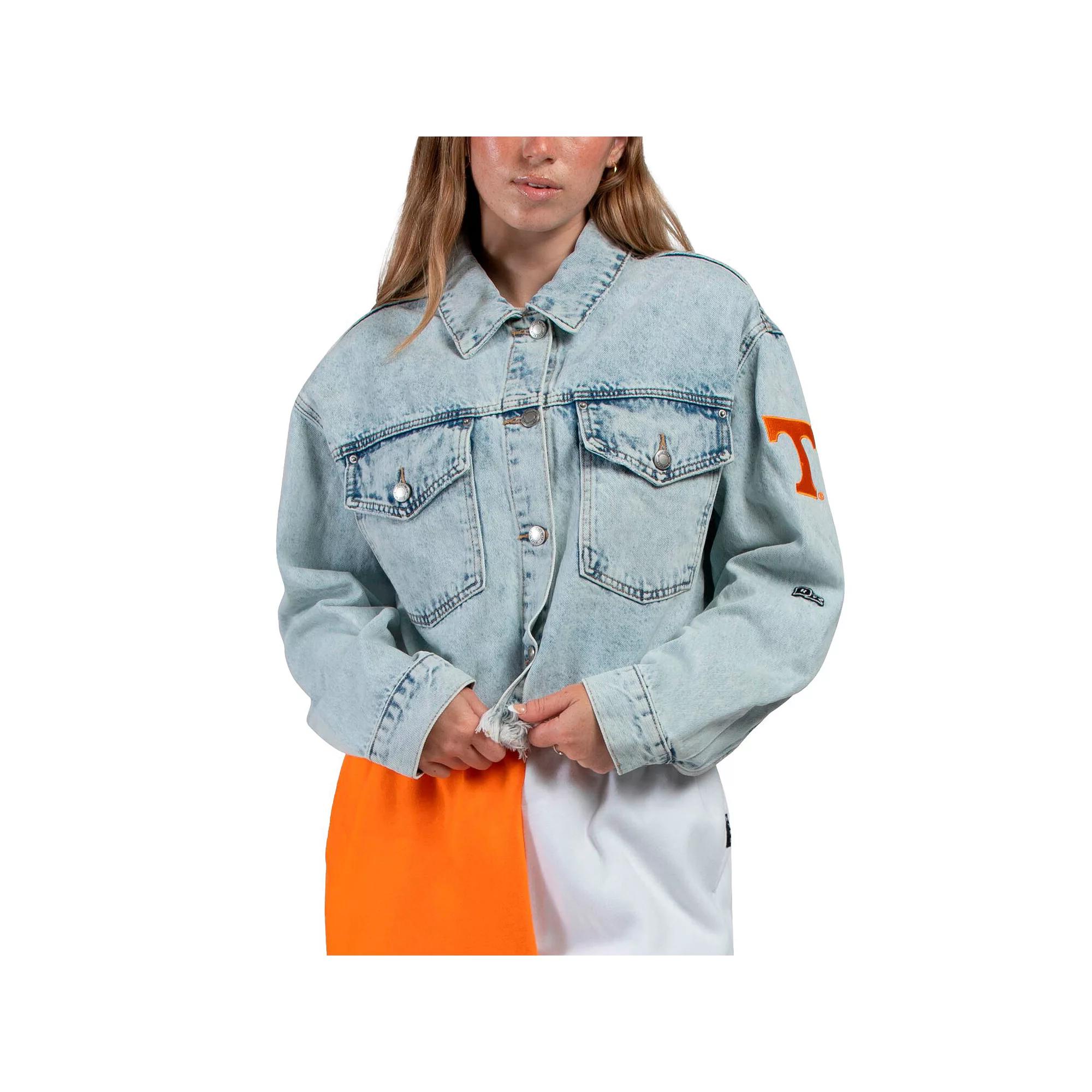 Women's Hype and Vice Denim Tennessee Volunteers Lightwash Full-Button Jean Jacket, Size: Small, Turquoise A Product Image