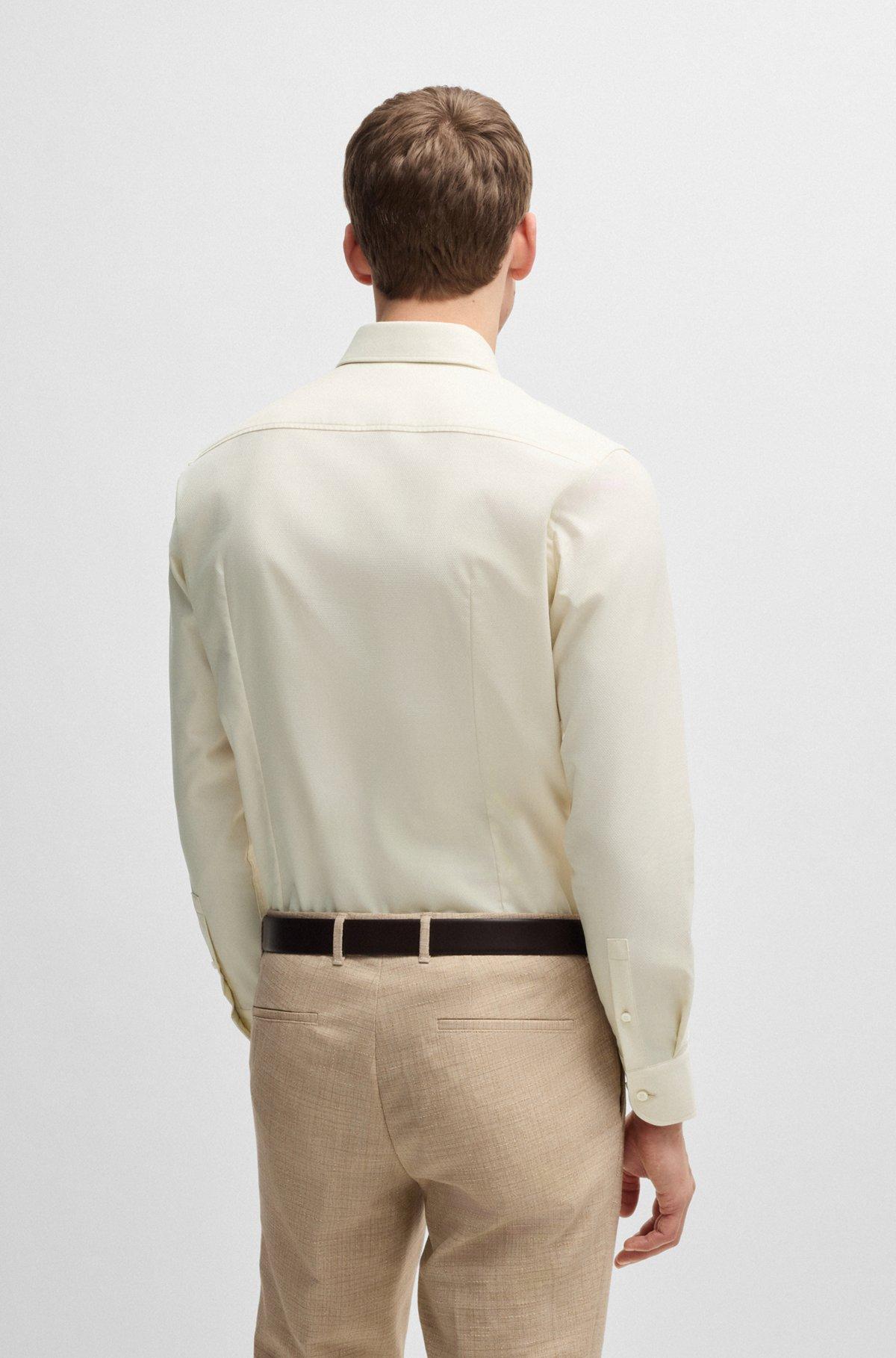 Slim-fit shirt in easy-iron stretch cotton Product Image