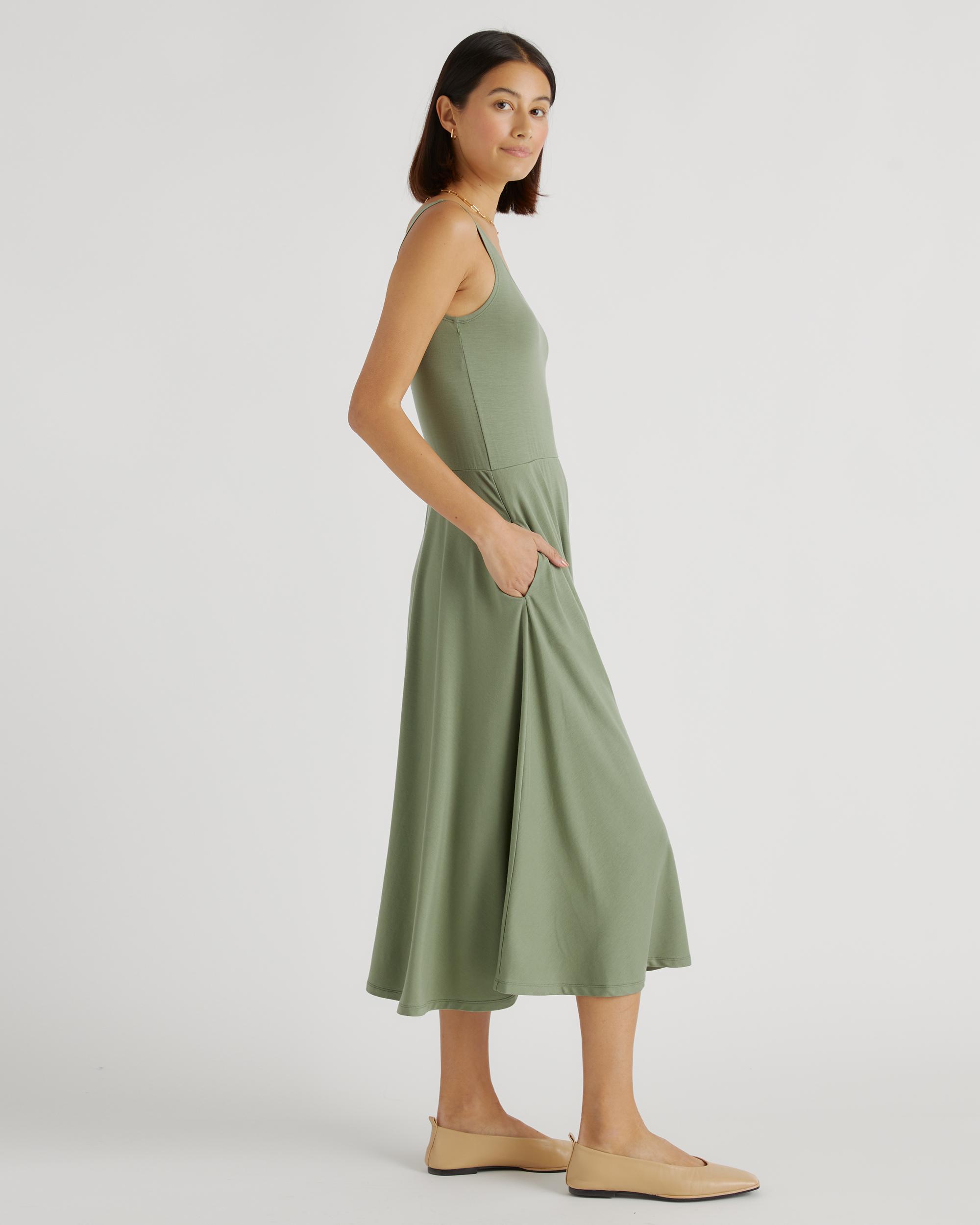 Quince | Women's Tencel Jersey Fit & Flare Dress Size XL Product Image