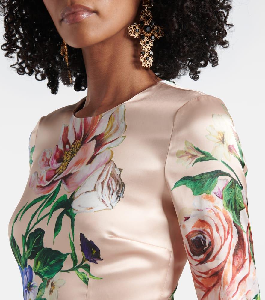 DOLCE & GABBANA Women Flower Print Midi Dress In Neutral Product Image