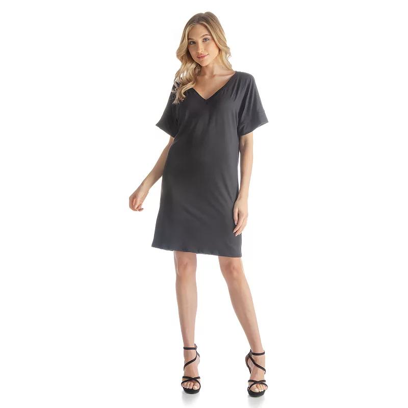 Women's 24Seven Comfort Apparel Loose Fit Tee Style Dress,  Product Image