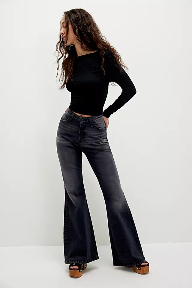 CRVY Vintage High-Rise Flare Jeans Product Image
