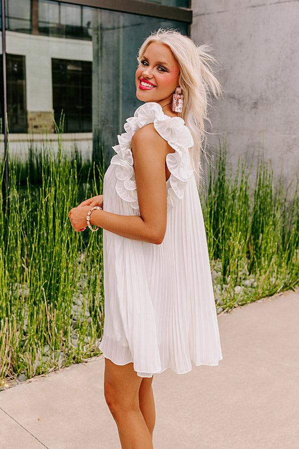 Honeysuckle Dreams Pleated Dress In White Product Image