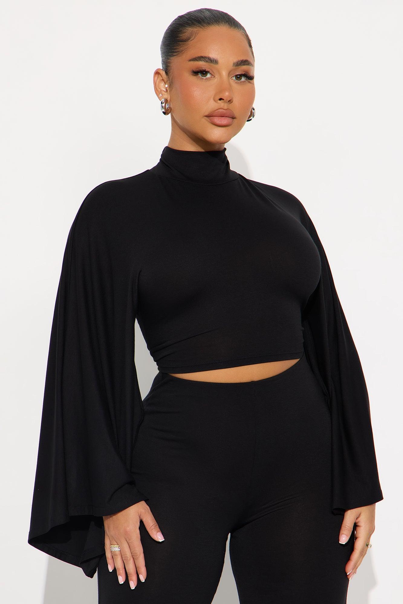 Haiden Wide Sleeve Pant Set - Black Female Product Image