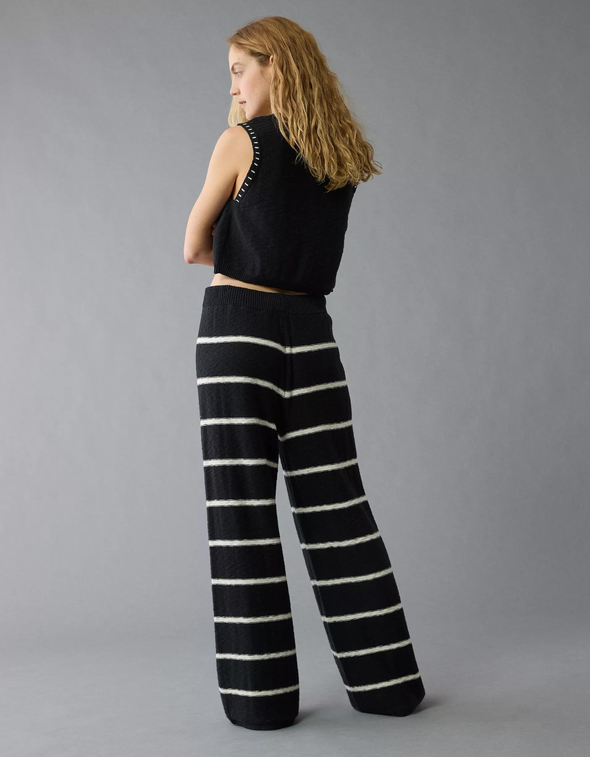 AE Knit Wide-Leg Striped Pant Product Image