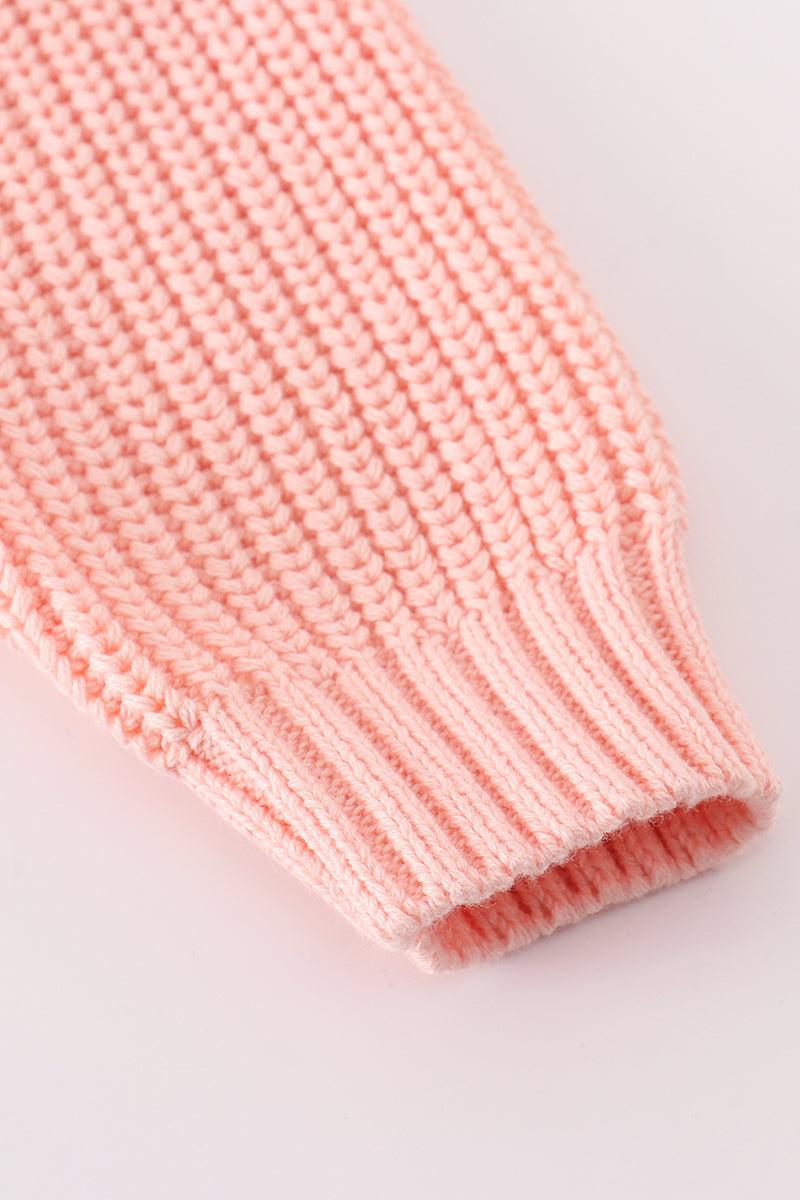 Pink floral hand-embroidery jumper sweater Product Image