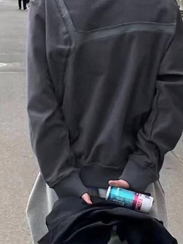 Men's Irregular Waffle Splice Reversible Oversized Hoodie Product Image