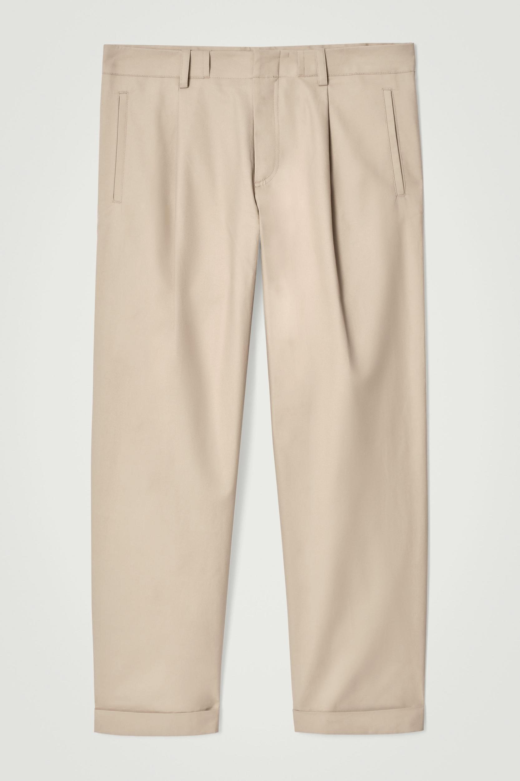 TAPERED COTTON TURN-UP PANTS Product Image