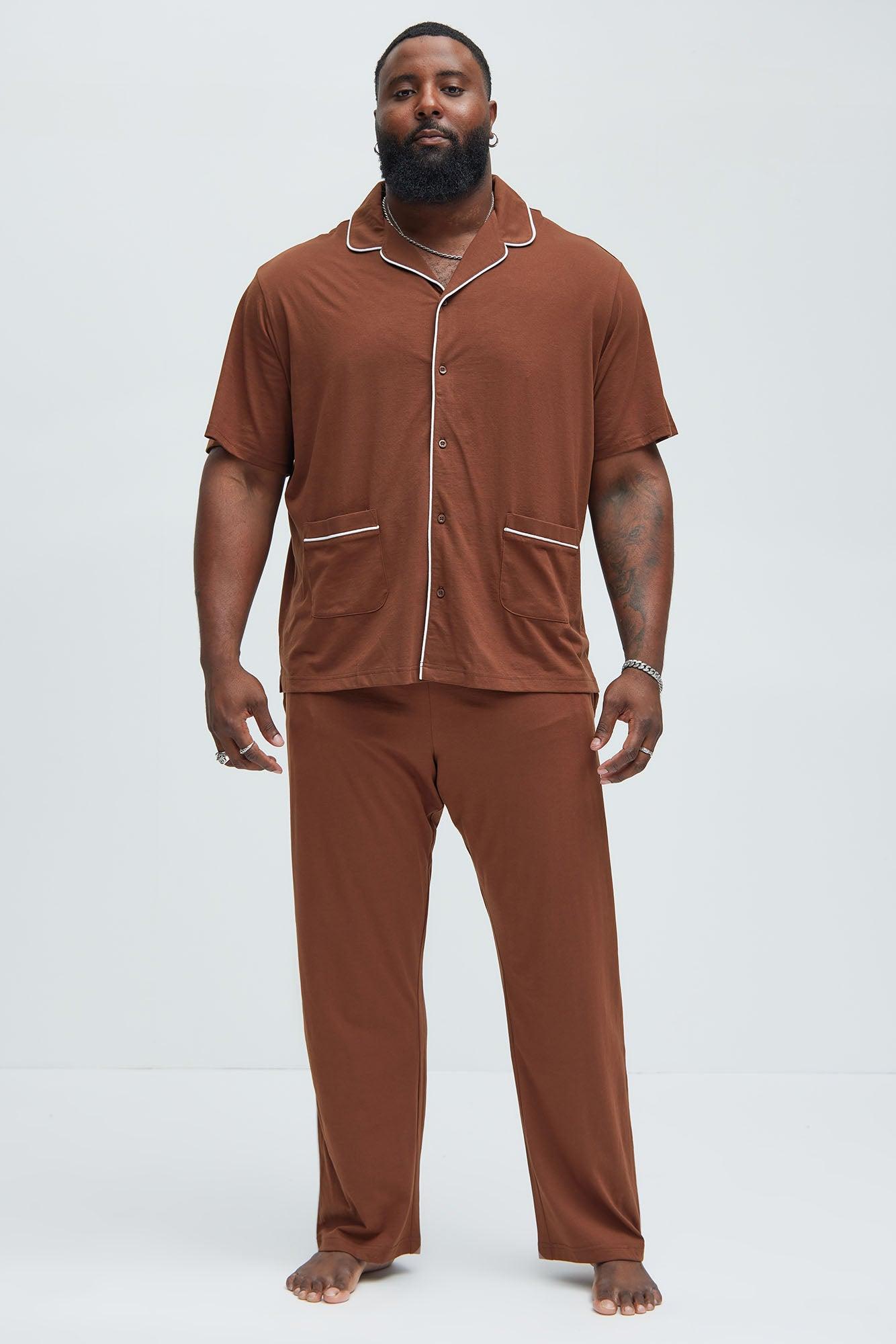 Modern Relaxed Pajama Short Sleeve - Brown Product Image