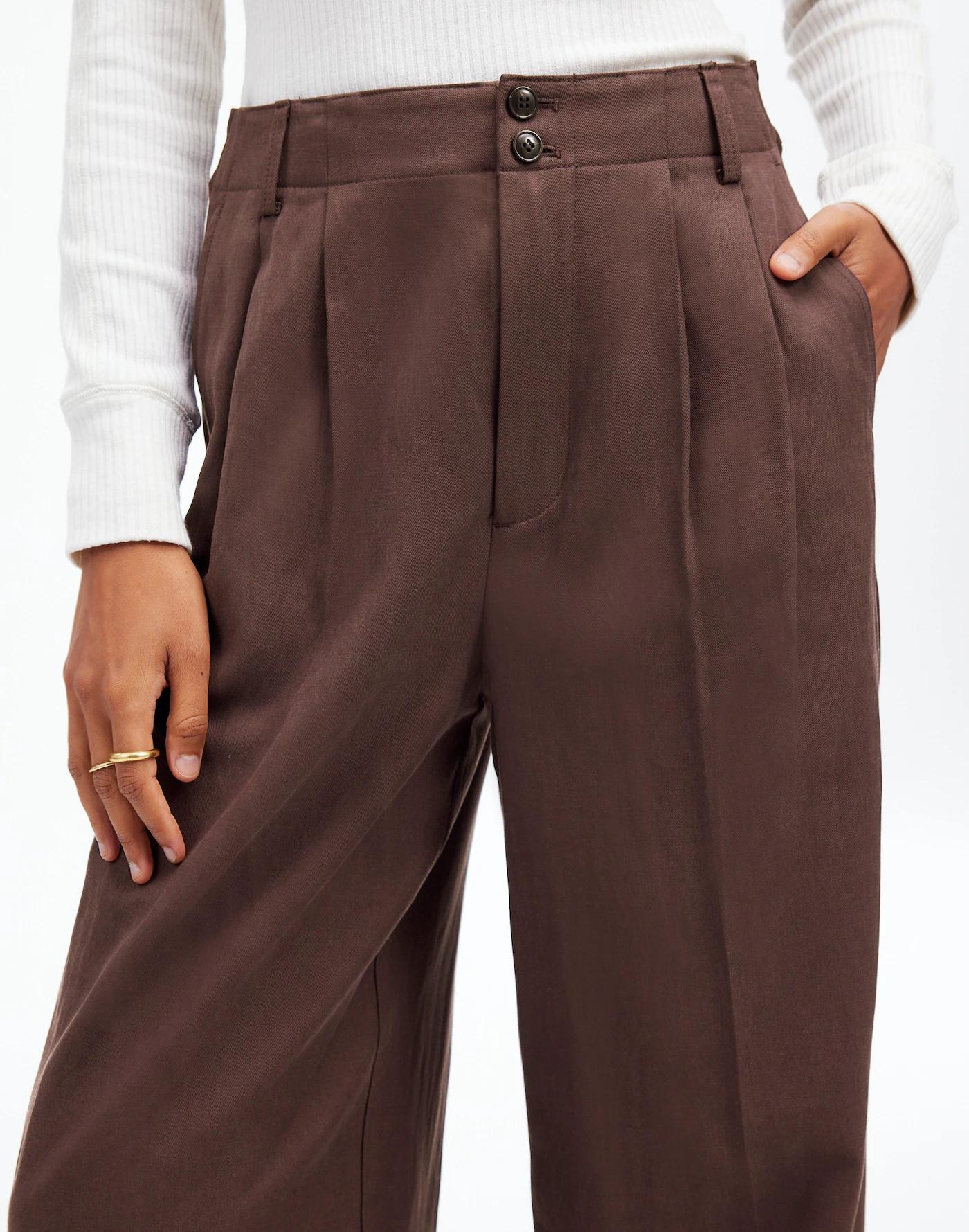 The Petite Harlow Wide-Leg Pant in Drapey Twill Product Image