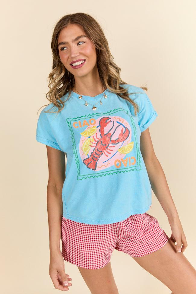 Ciao Ciao Aqua Oversized Graphic Tee Product Image