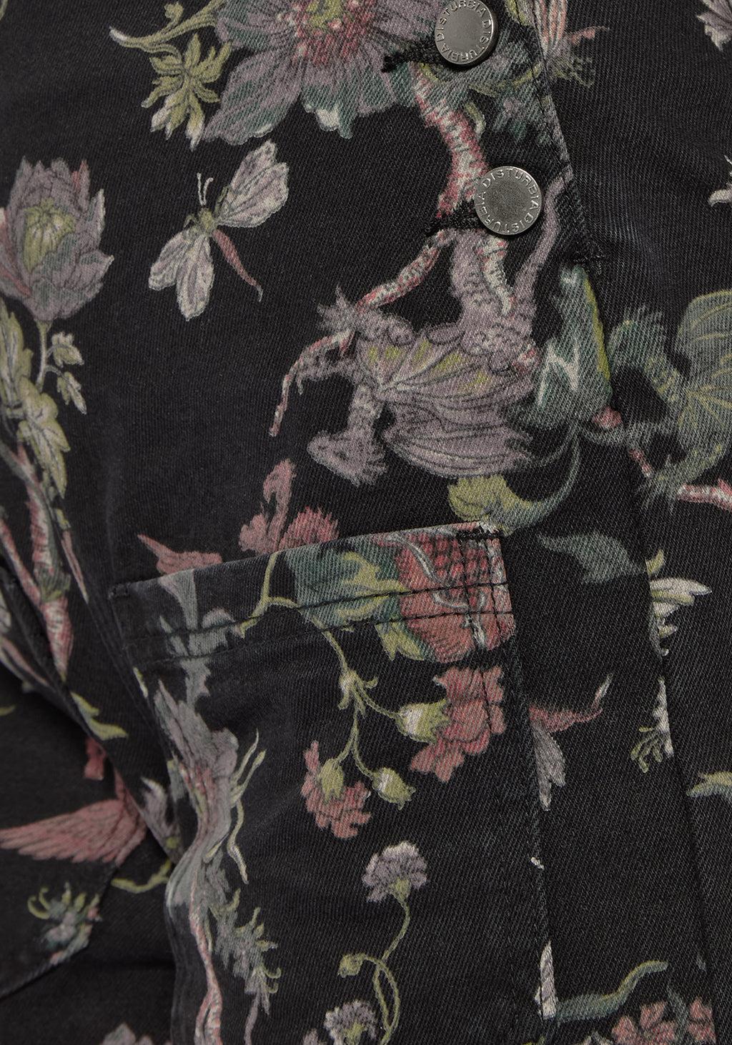 Poison Eden Print Denim Dungaree Short Product Image