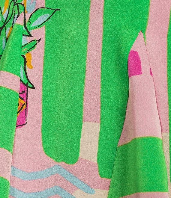 Sugarlips Plus Size Floral Long Sleeve Satin Mini Dress Product Image