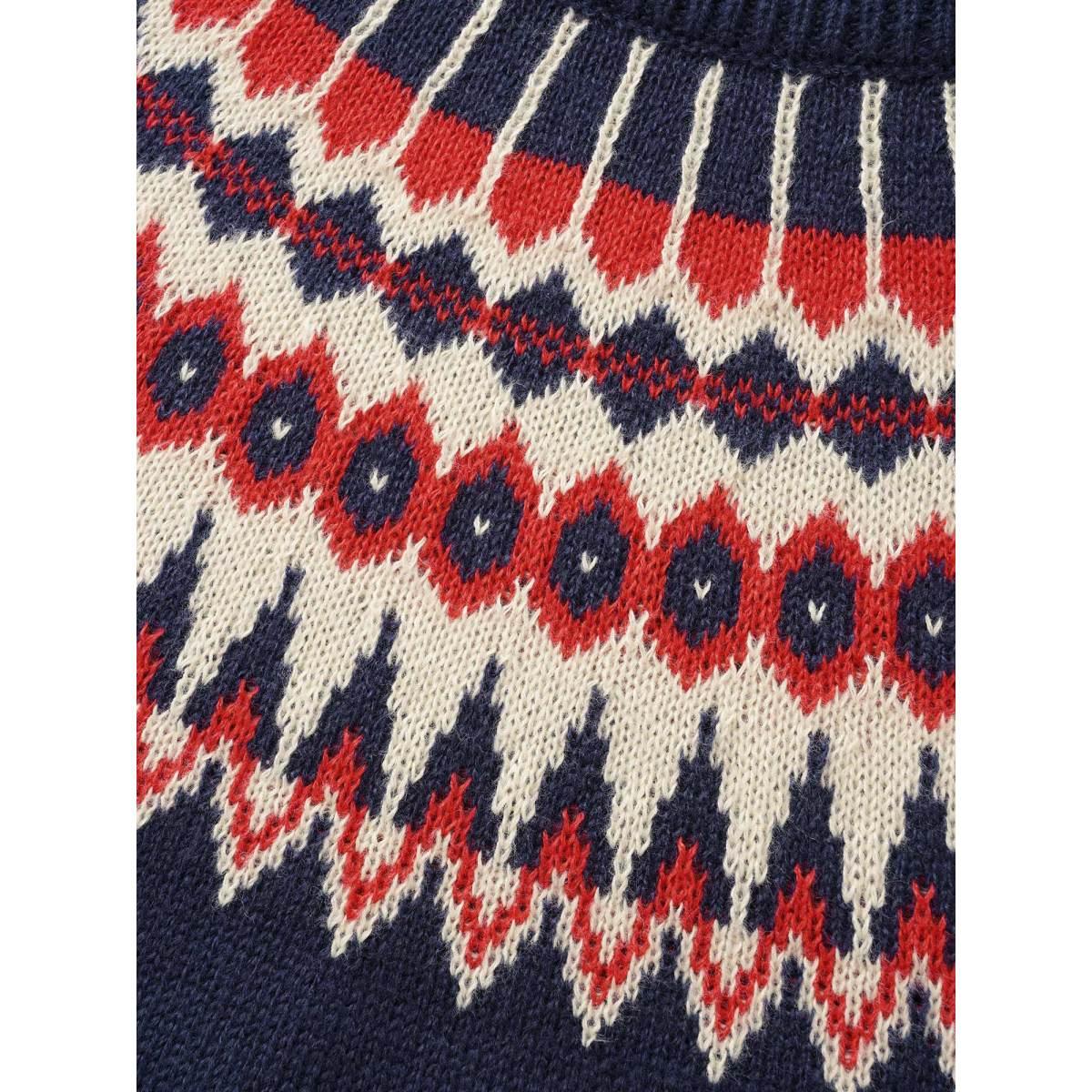 Plus Size Fair Isle Pull Over Crew Neck Pullover Navy Women Casual Long Sleeve Round Neck Everyday Pullovers BloomChic 26/4X Product Image