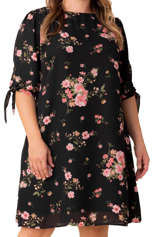 Black Floral Manhattan A-Line Shift Dress - Plus Product Image