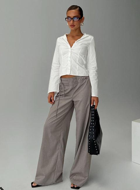 Just Have Fun Wide Leg Pant Grey Product Image