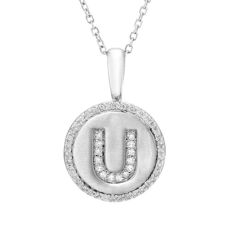 It's Personal Sterling Silver & Diamond Accent Initial Pendant Necklace, Women's,  Product Image