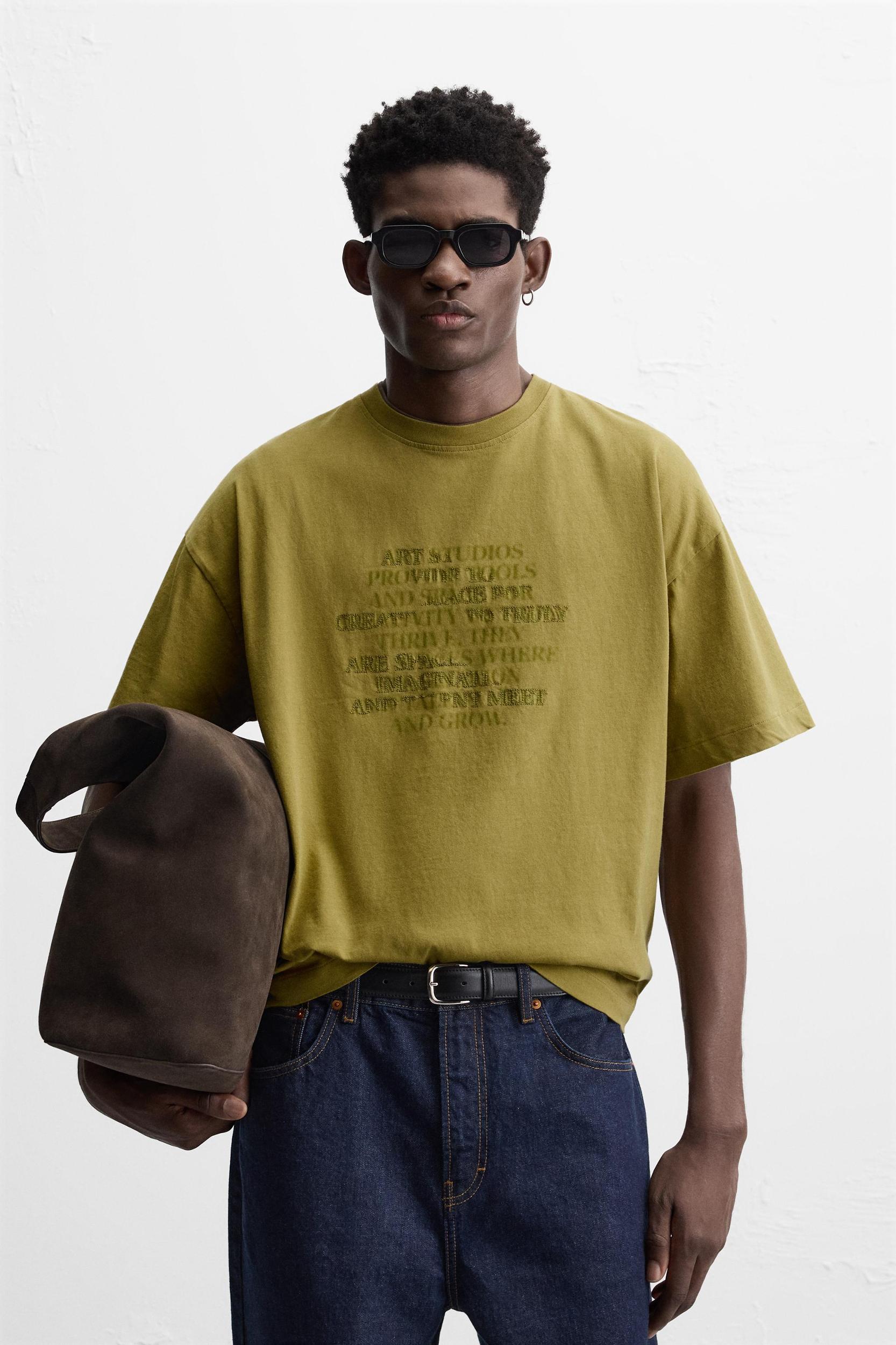 EMBROIDERED TEXT T-SHIRT Product Image
