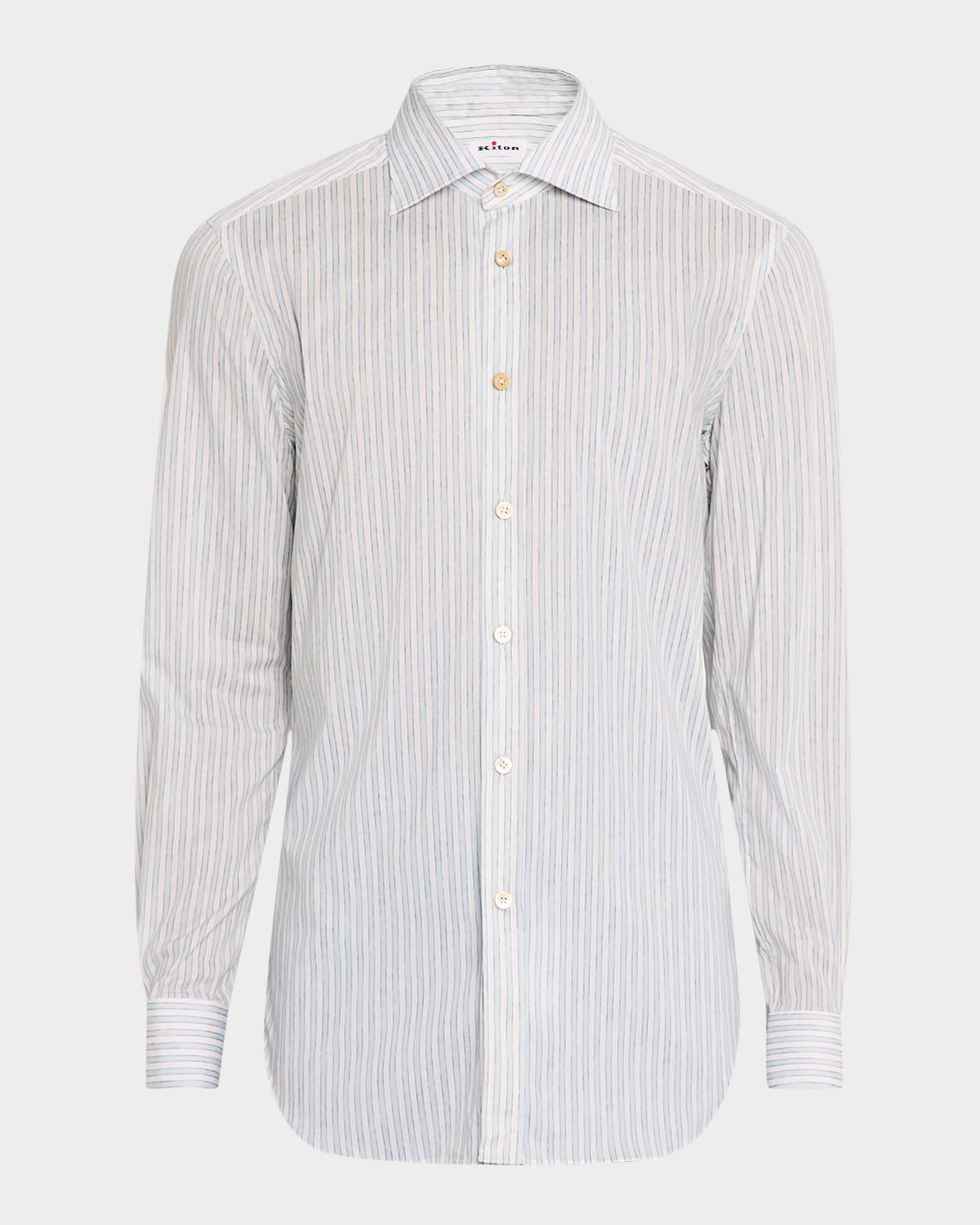Mens Cotton Painted Stripe Sport Shirt Product Image