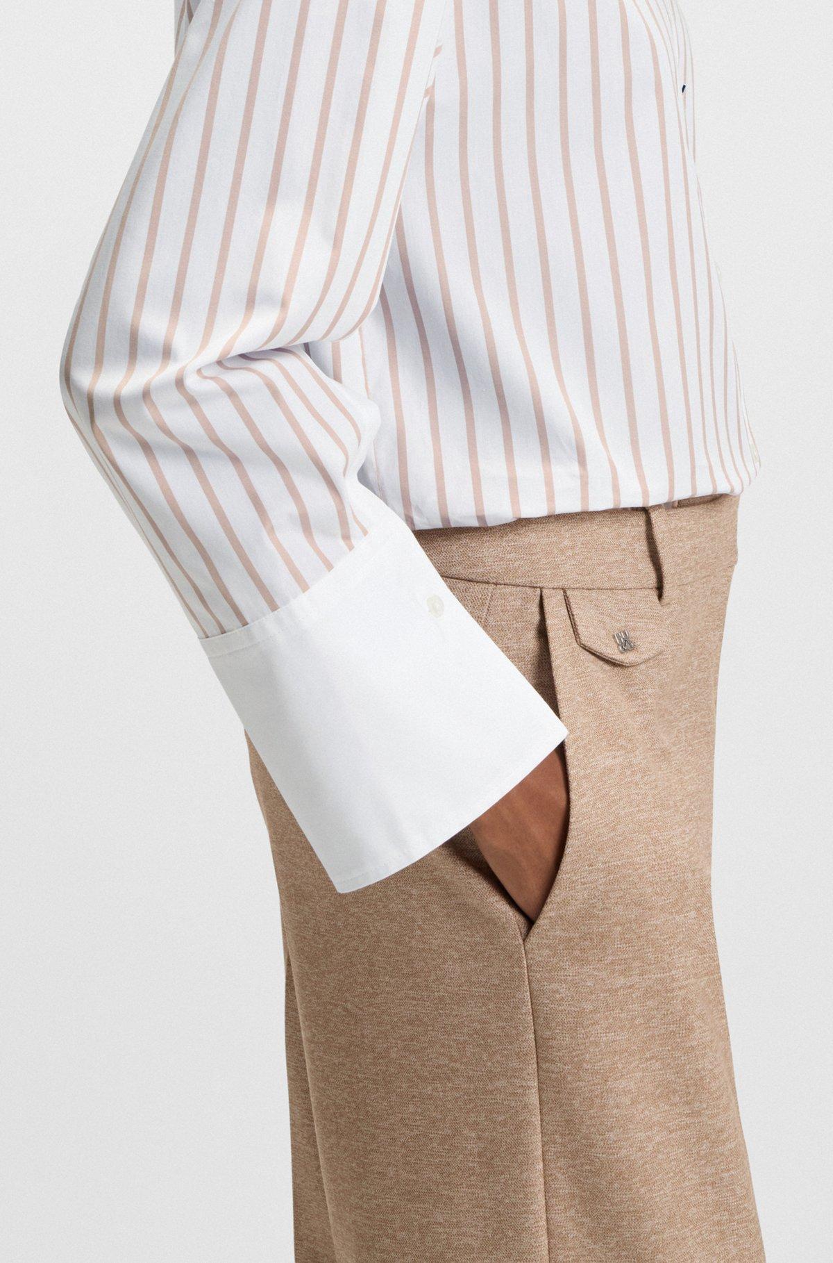 Striped blouse in cotton poplin with contrast trims Product Image