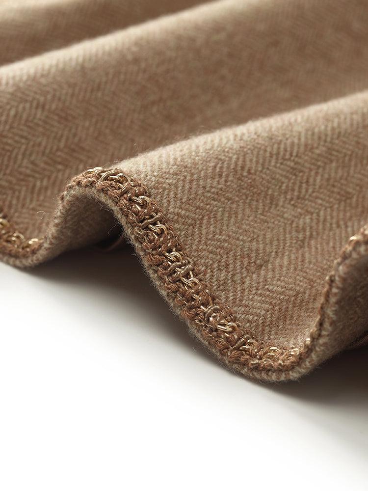 Washable Wool Round Neck Single-Breasted Women Jacket Product Image