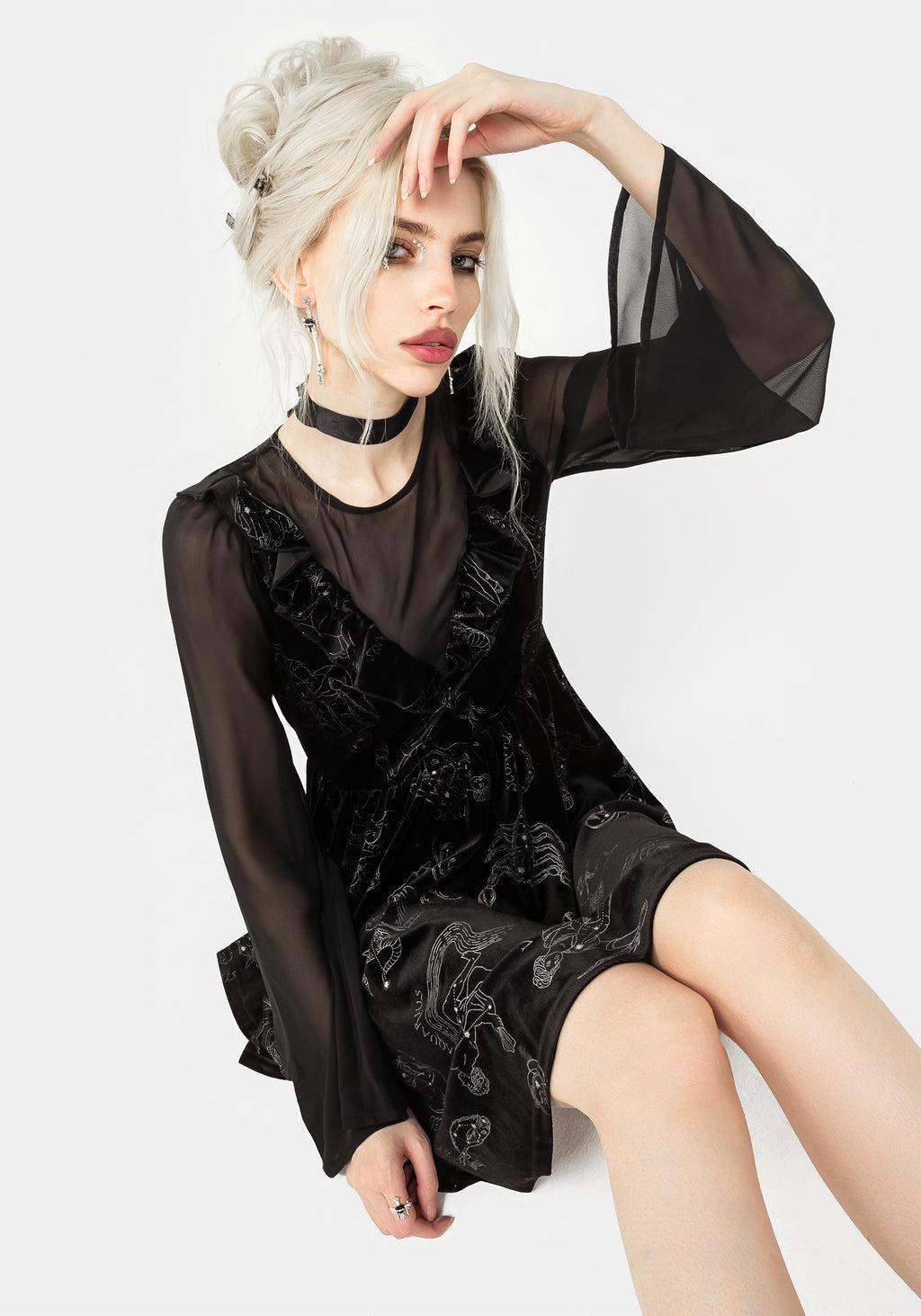 Zodiac Foil Print Mini Dress Product Image