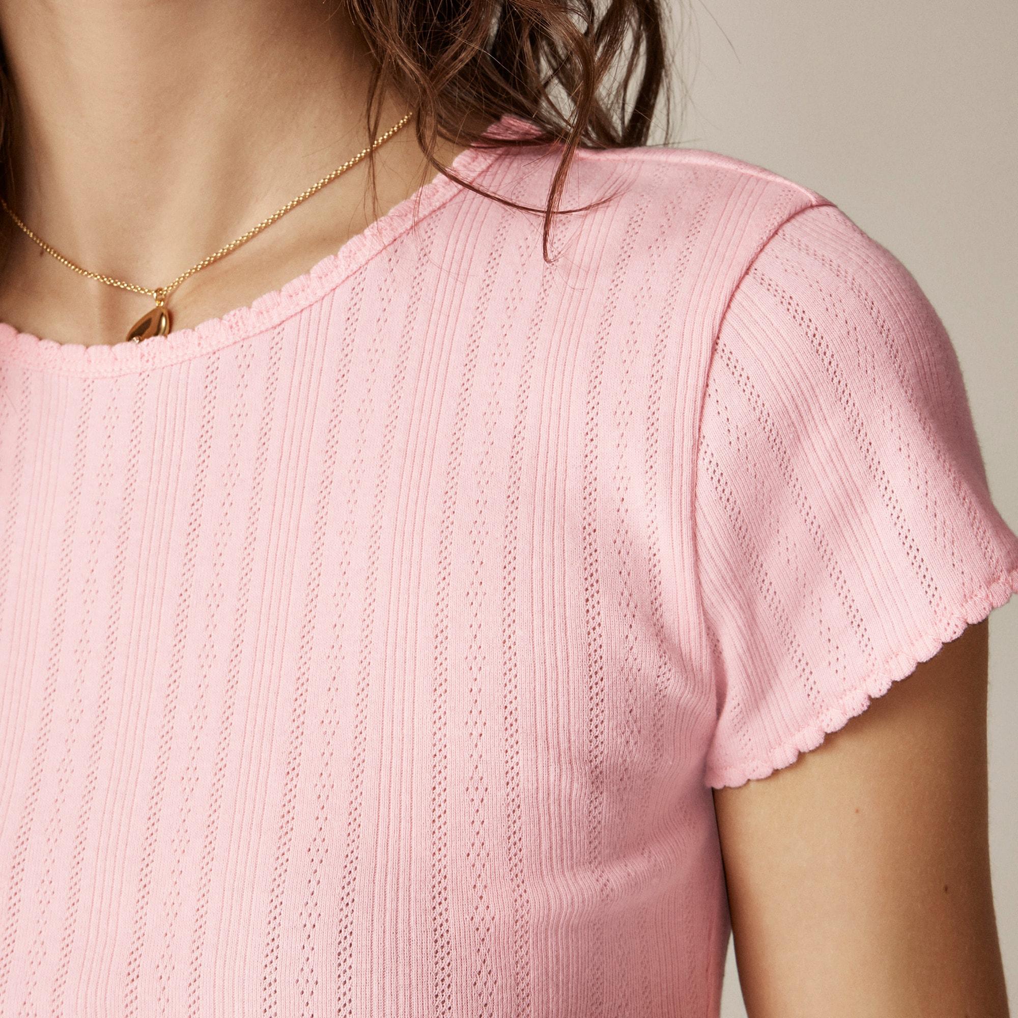 Pointelle short-sleeve T-shirt Product Image