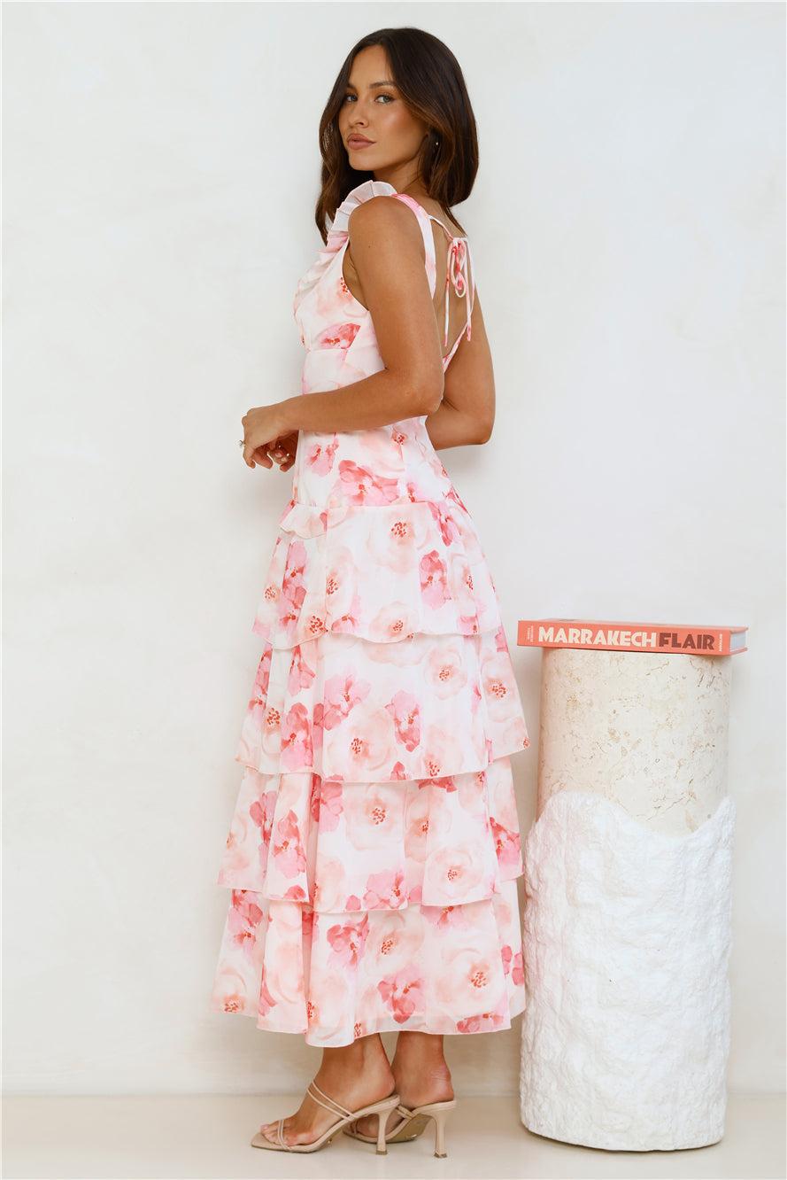 Sunset In Bali Maxi Dress Pink Product Image