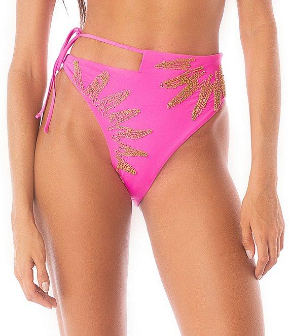 Maaji Orion Caramel Sun Beaded High Waisted Swim Bottom Product Image