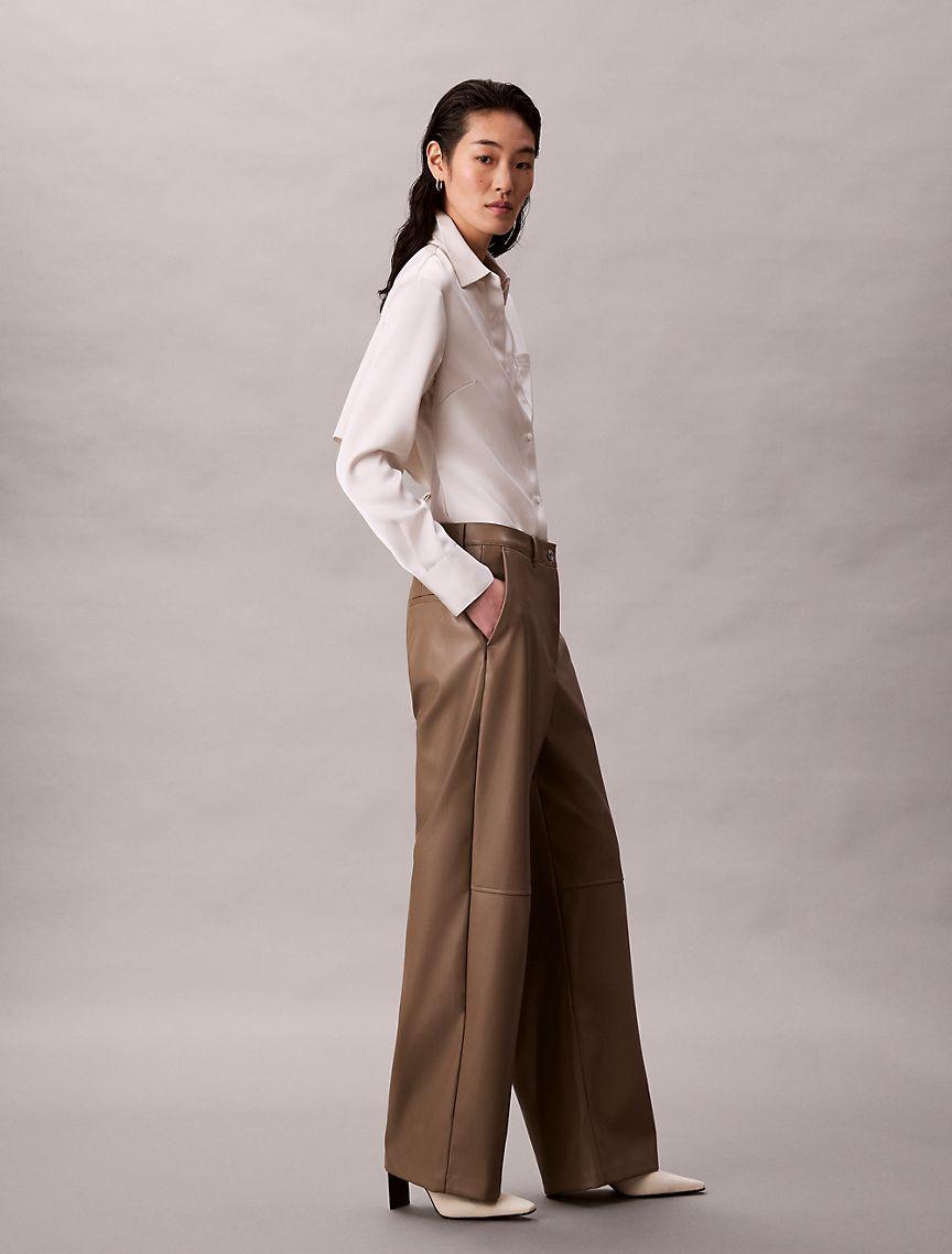Faux Leather Relaxed Pants Product Image