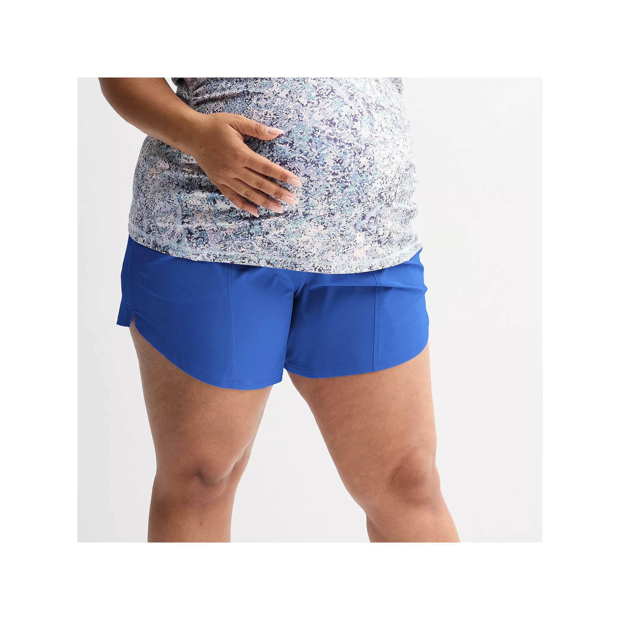 Plus Size Tek Gear Multi-Purpose Maternity Shorts, Women's, Size: 1XL, Tara Blue Product Image