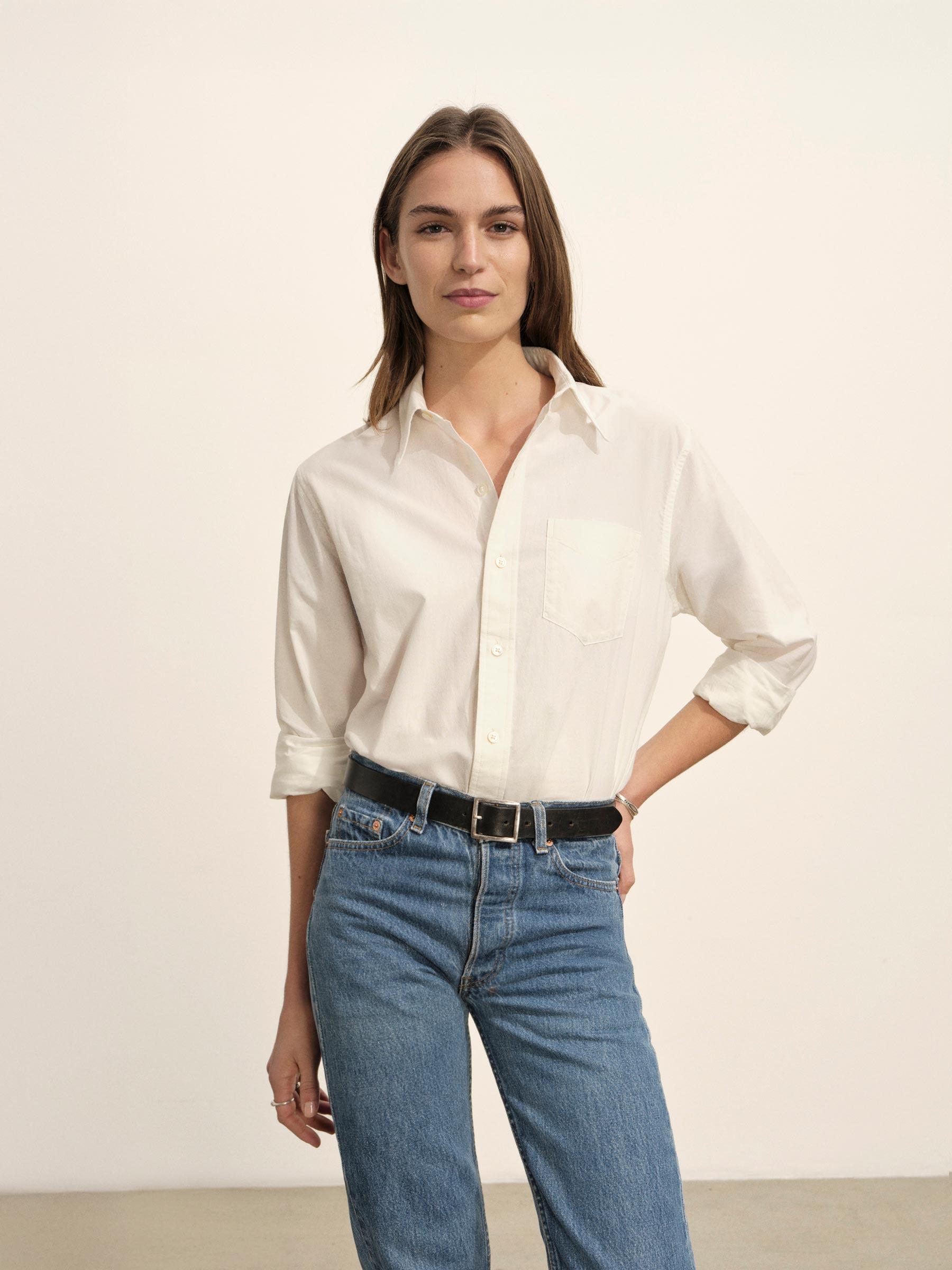 White Mainstay Cotton Shirt Product Image