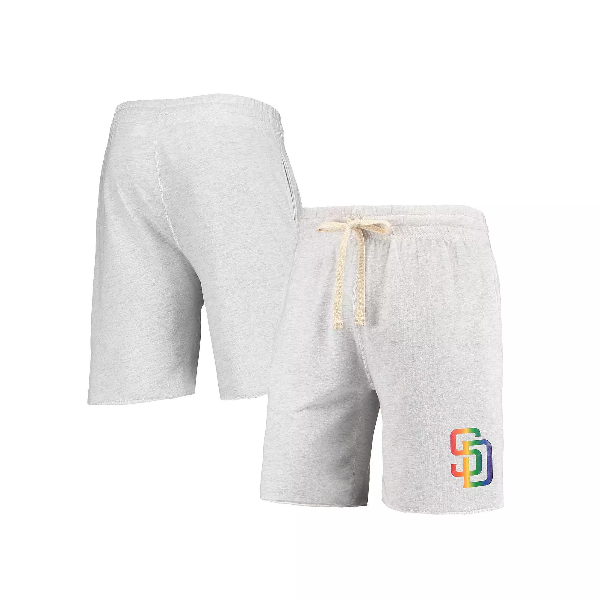 Men's Concepts Sport Oatmeal San Diego Padres Mainstream Logo Terry Tri-Blend Shorts,  Product Image