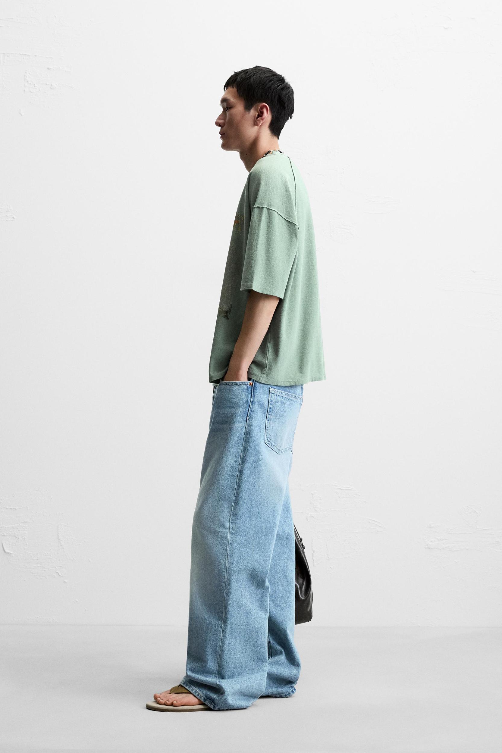 WASHED PRINT KNIT T-SHIRT Product Image