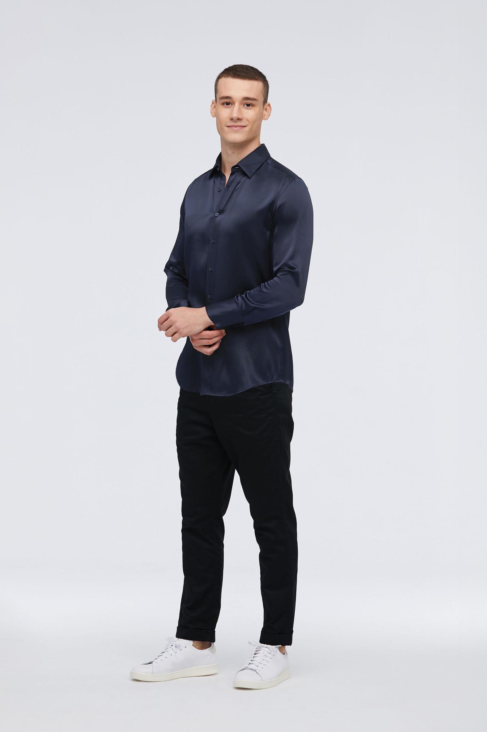Mulberry Silk Basic Mens Shirt Product Image