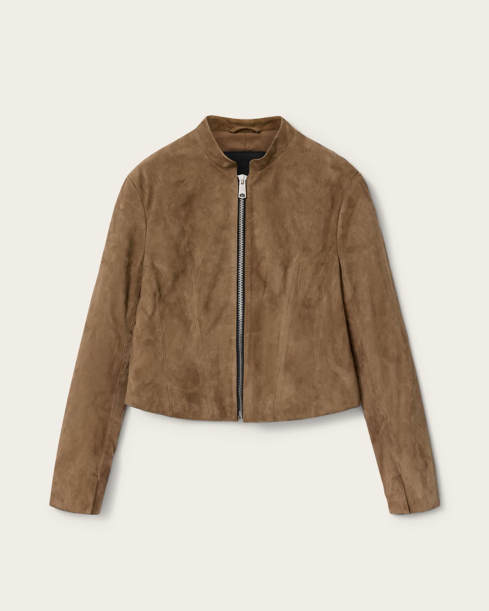 Sadler Slim Fit Suede Jacket WALNUT BROWN | ALLSAINTS US Product Image
