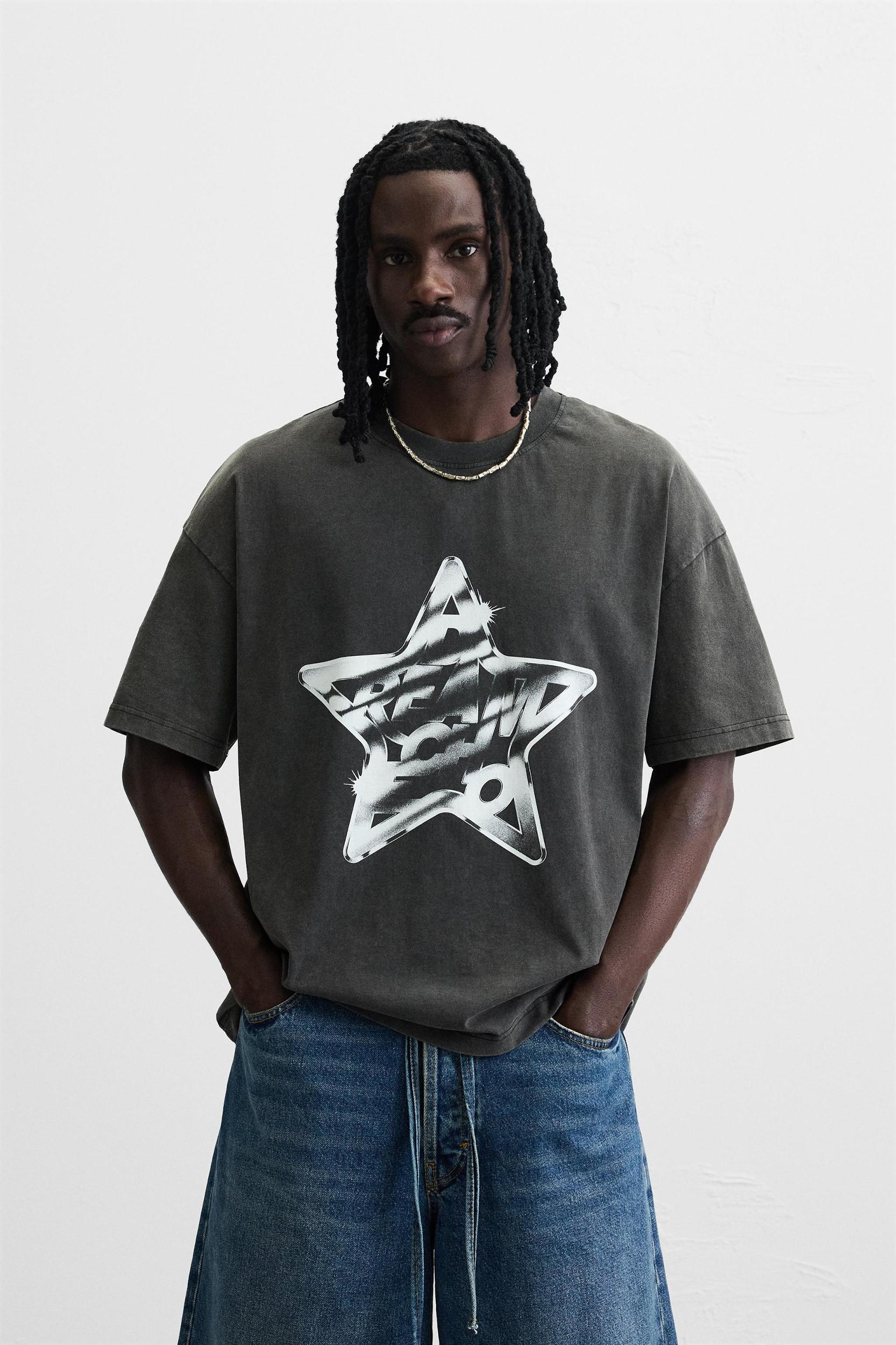 WASHED PRINT T-SHIRT Product Image