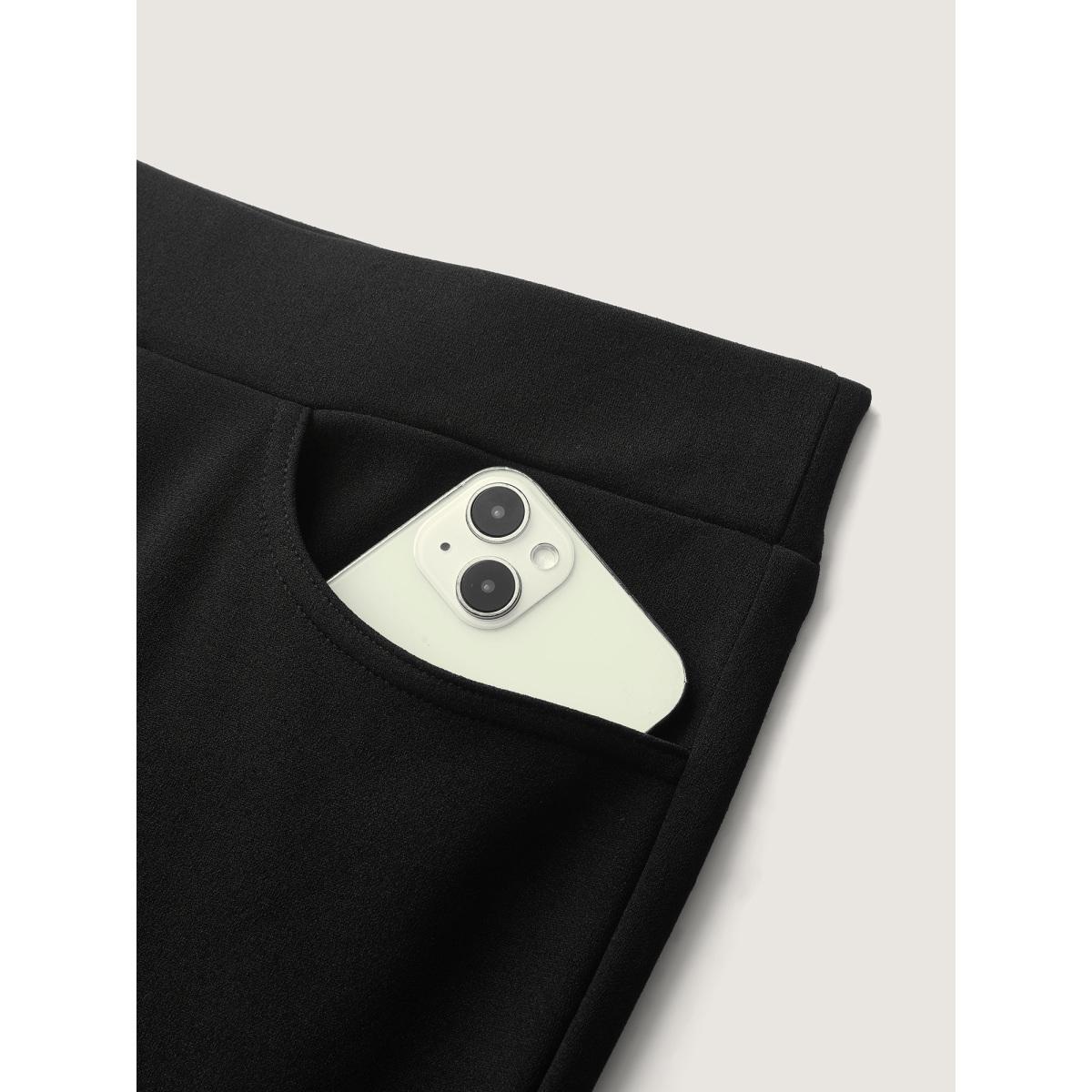 Plus Size Ruffled Beadwork Layered Pants Women Black Romantic Bodycon Mid Rise Elegant Pants BloomChic 12/L Product Image