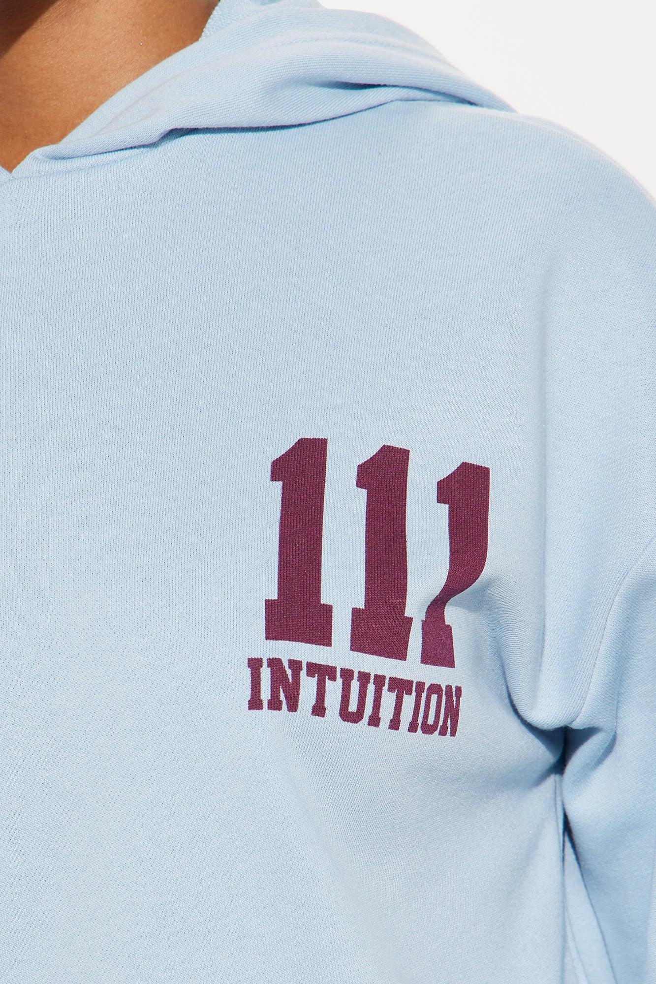 Leah Angel Number Sweatsuit Set - Light Blue Product Image