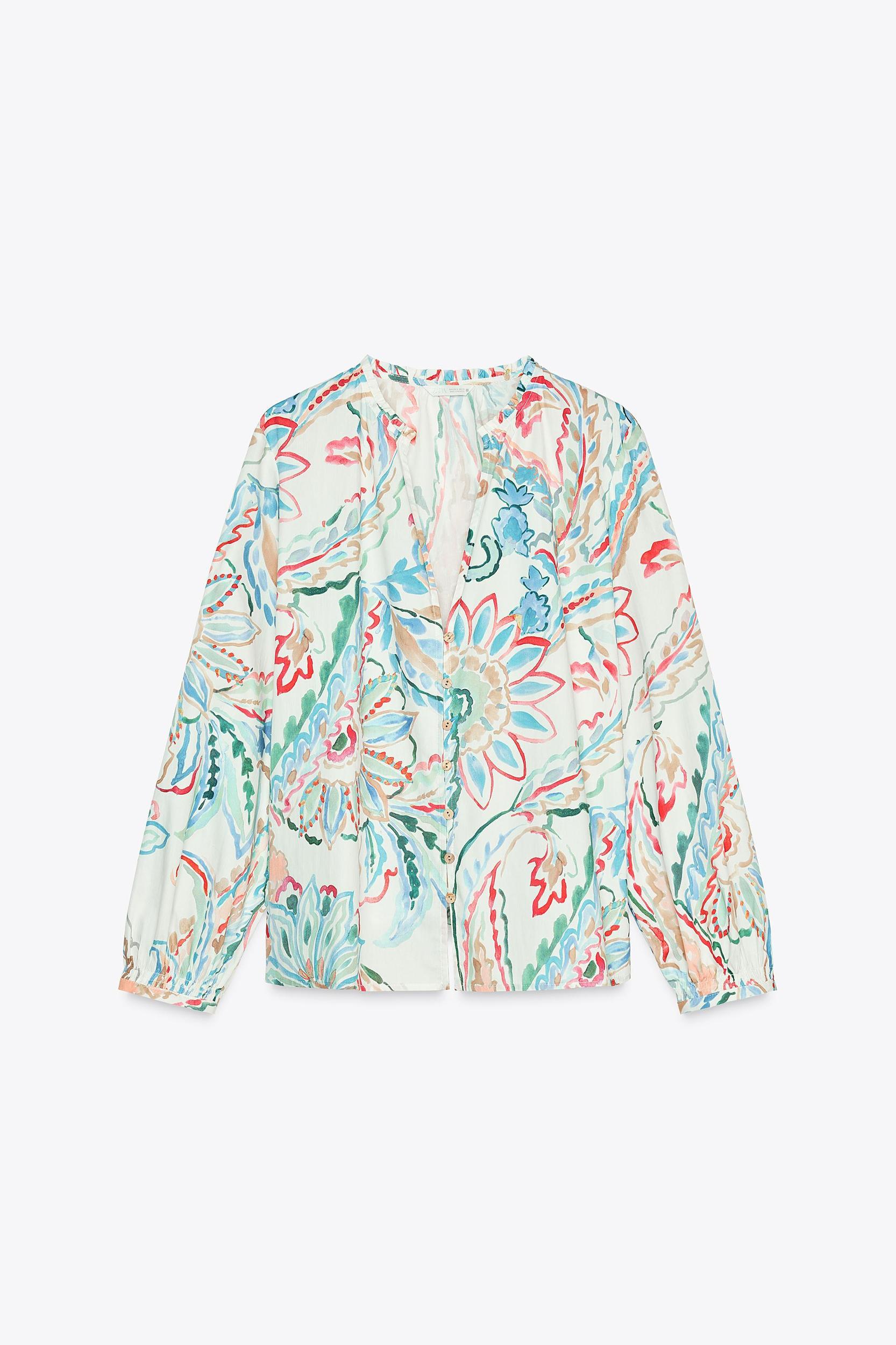 PRINTED POPLIN BLOUSE Product Image