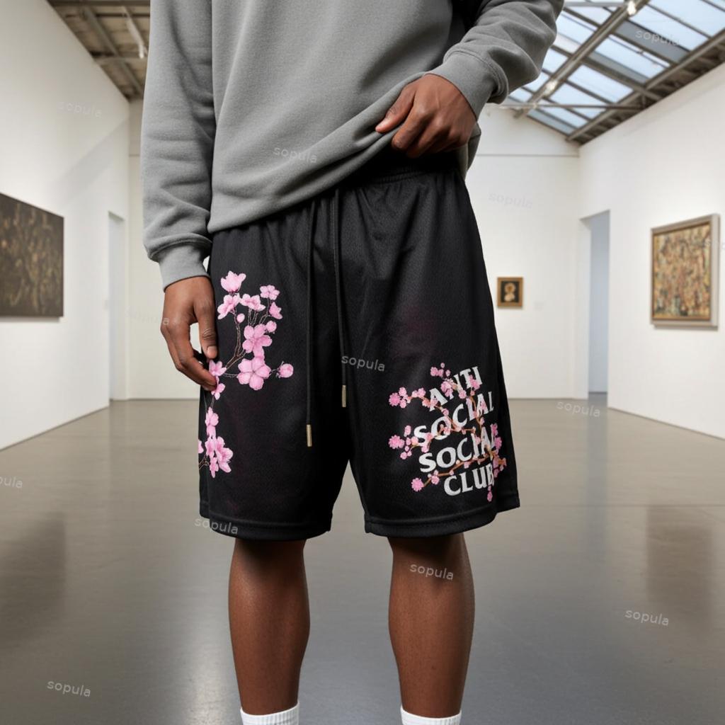Sopula Men's Vintage Floral Graphic Drawstring Mesh Shorts Product Image
