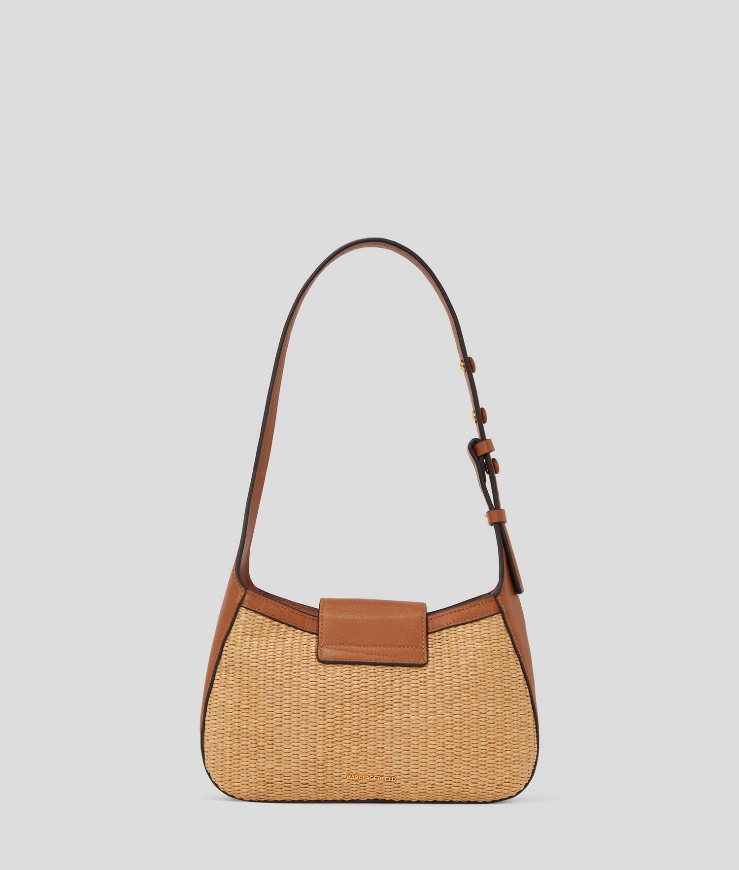K/SIGNATURE SMALL RAFFIA SHOULDER BAG Product Image