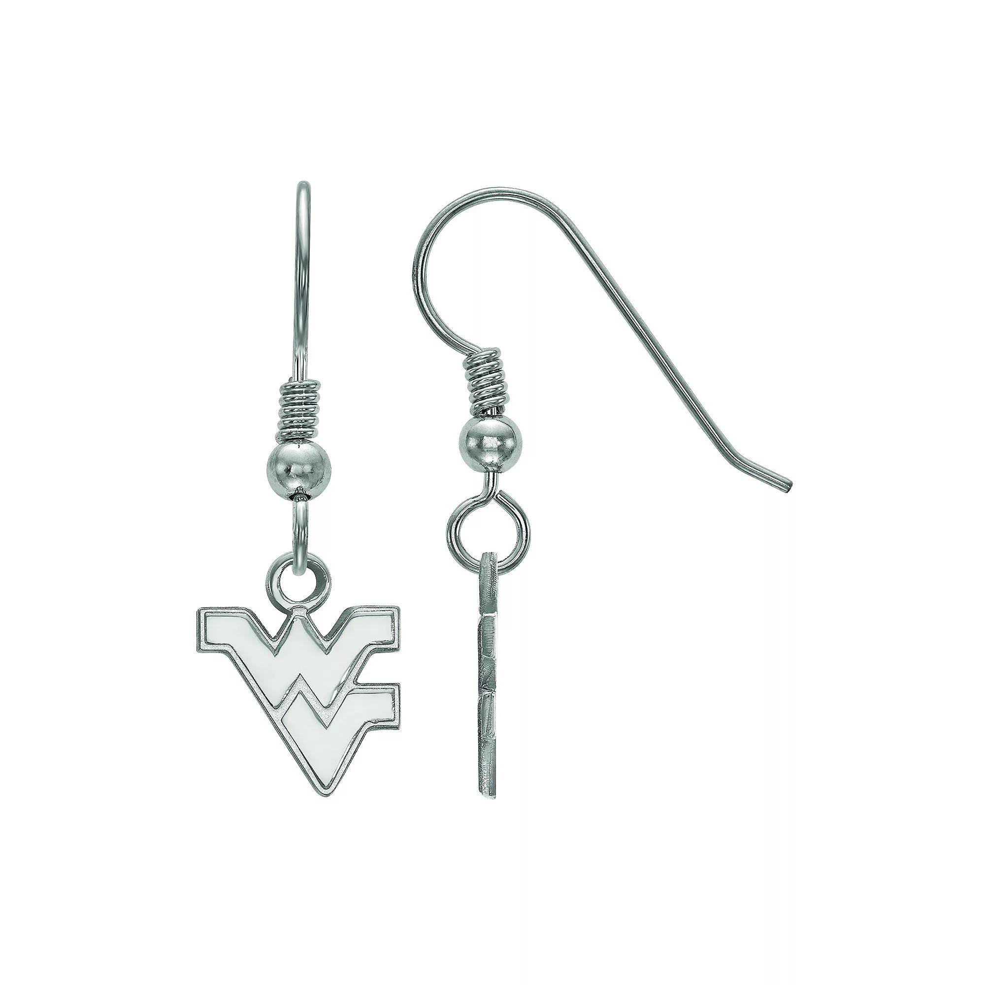 LogoArt Sterling Silver West Virginia Mountaineers Extra Small Dangle Earrings, Womens Product Image