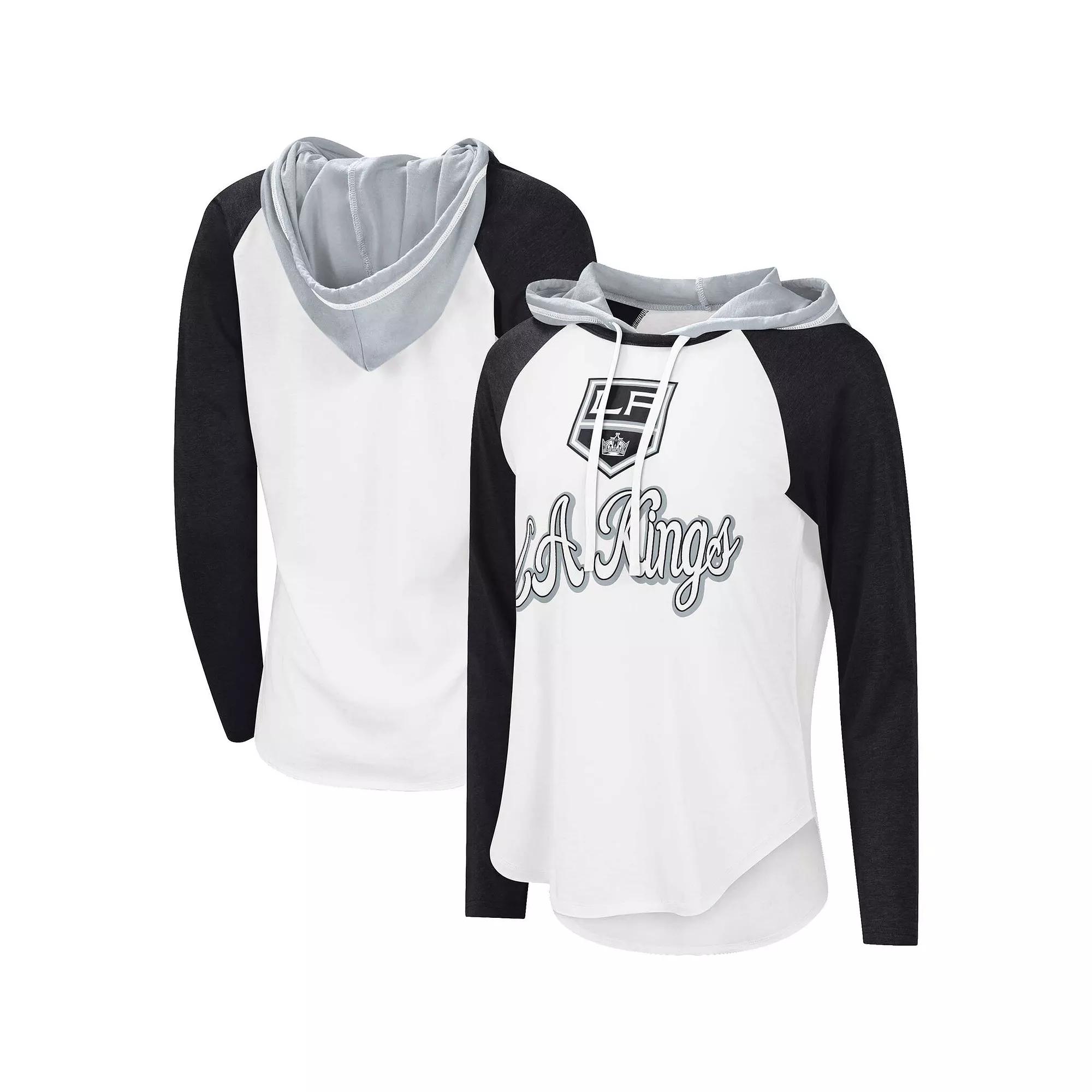 Women's Starter White/Black Los Angeles Kings MVP Raglan Hoodie T-Shirt, Size: Medium, Kgs White Product Image