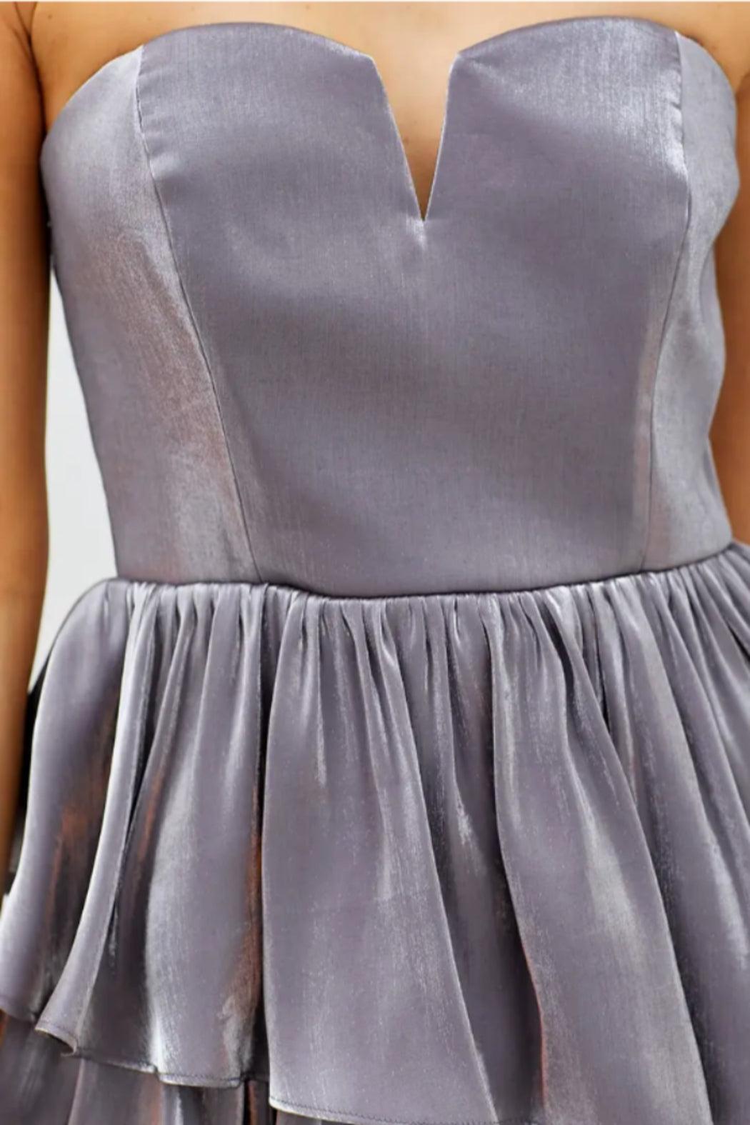 Open Shoulder Ruffle Mini Dress Product Image