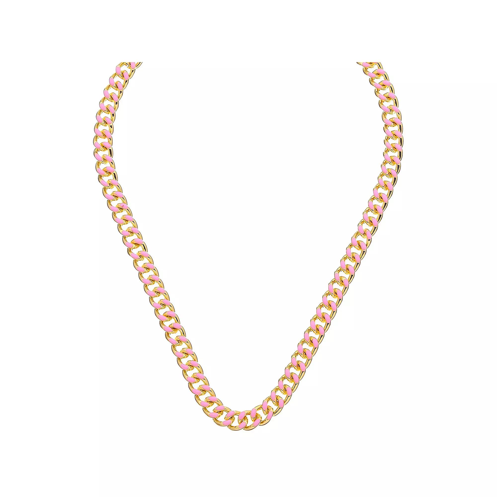 Juvell 18K Gold Plated Pink Accent Necklace, Women's, Two Tone Product Image